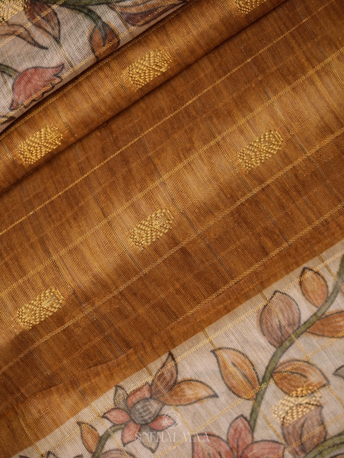 Mustard Linen Saree