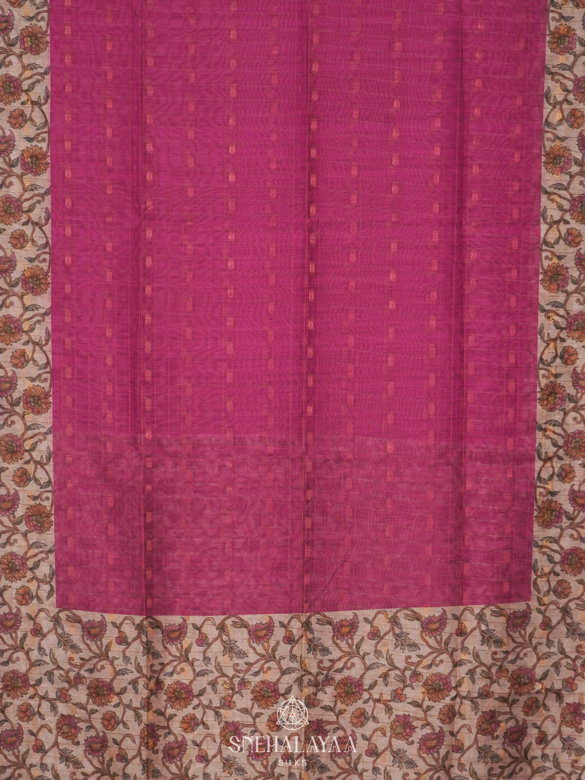Pink Linen Saree