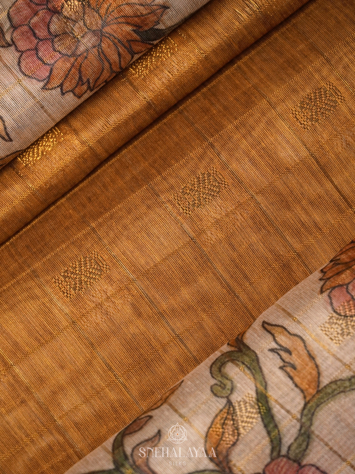 Mustard Linen Saree
