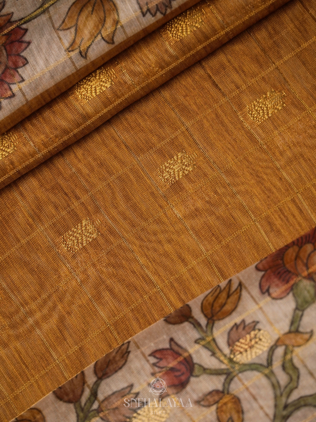 Mustard Linen Saree