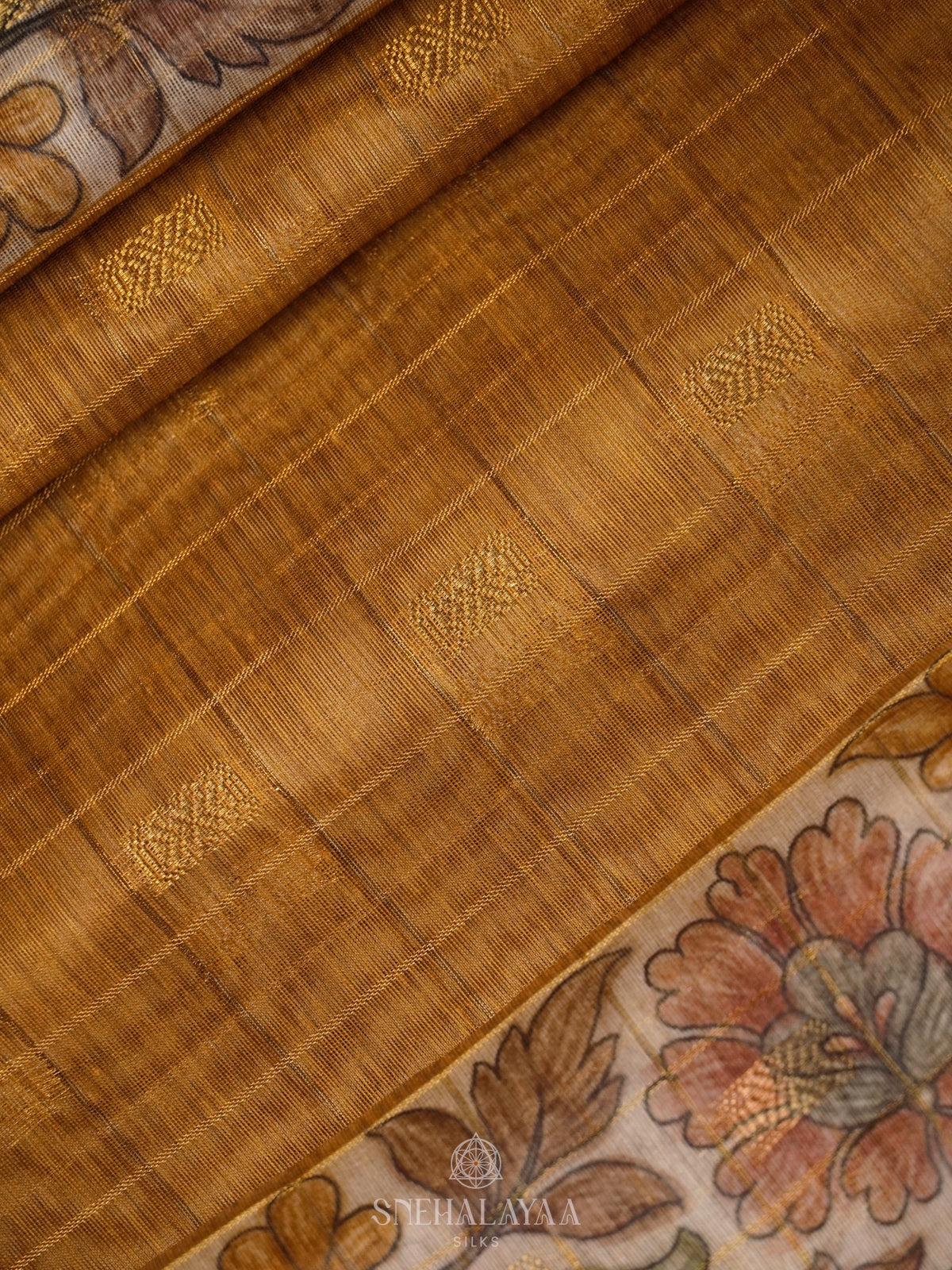 Mustard Linen Saree