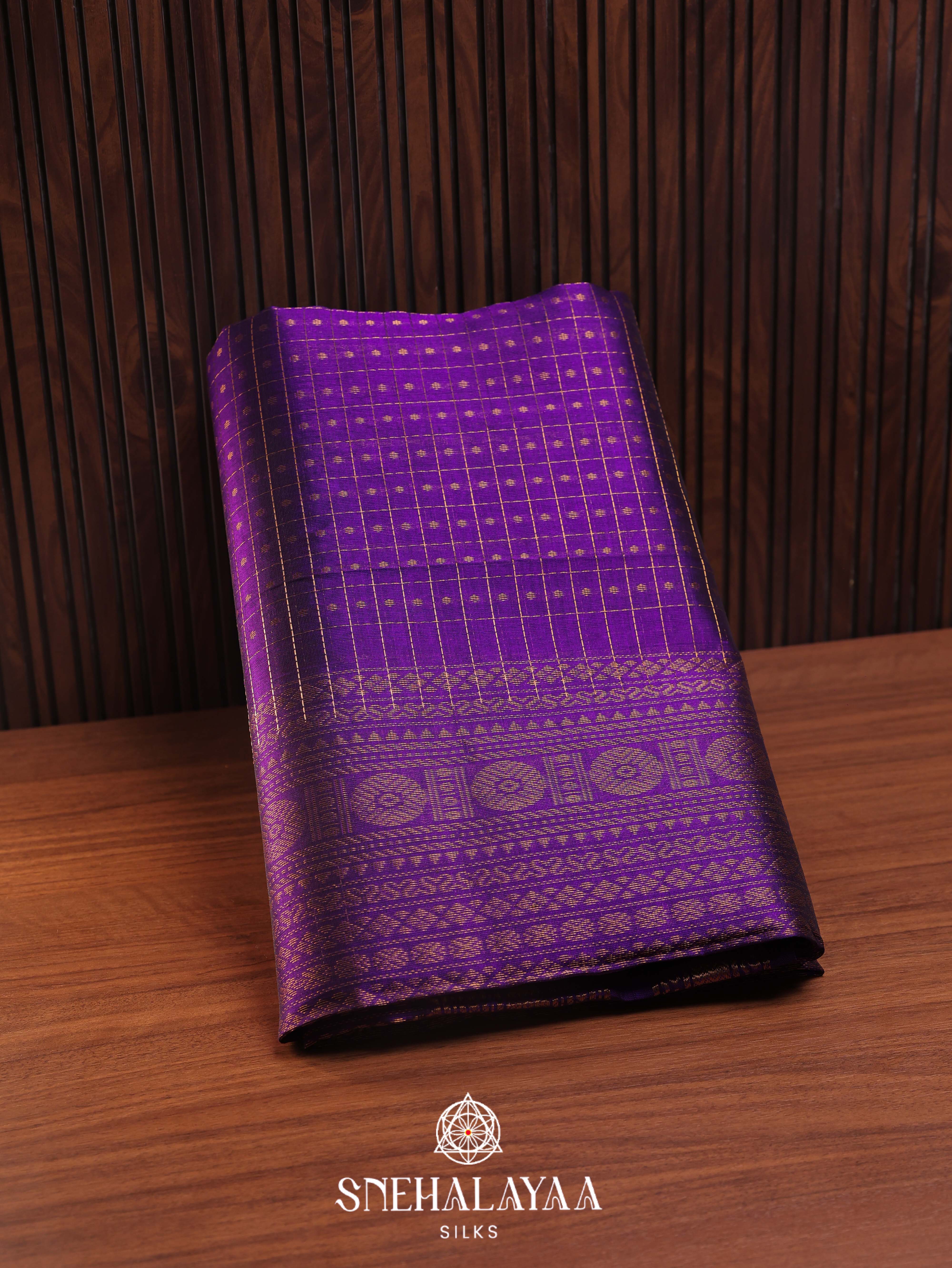 Purple Silk Cotton Saree