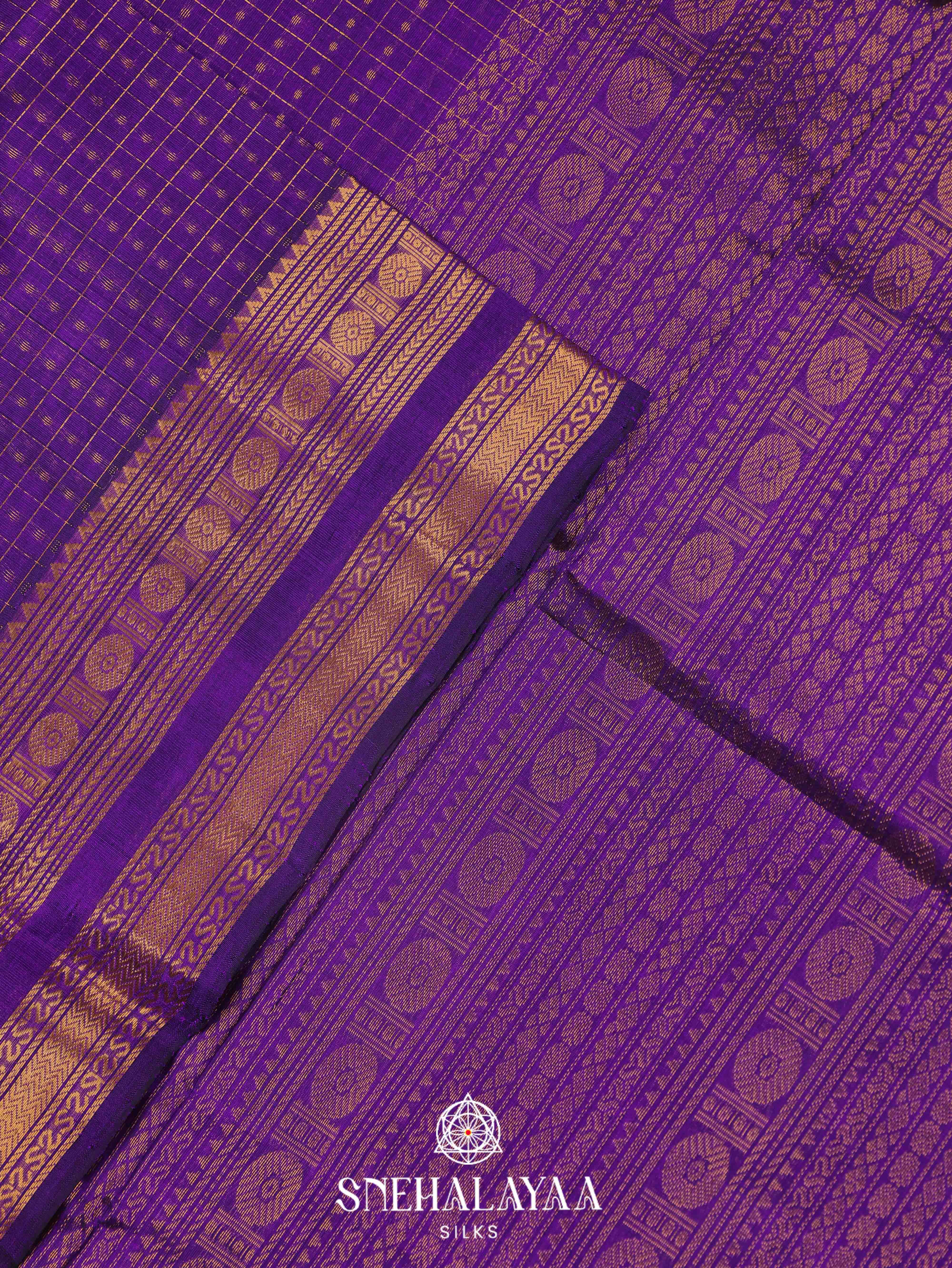 Purple Silk Cotton Saree