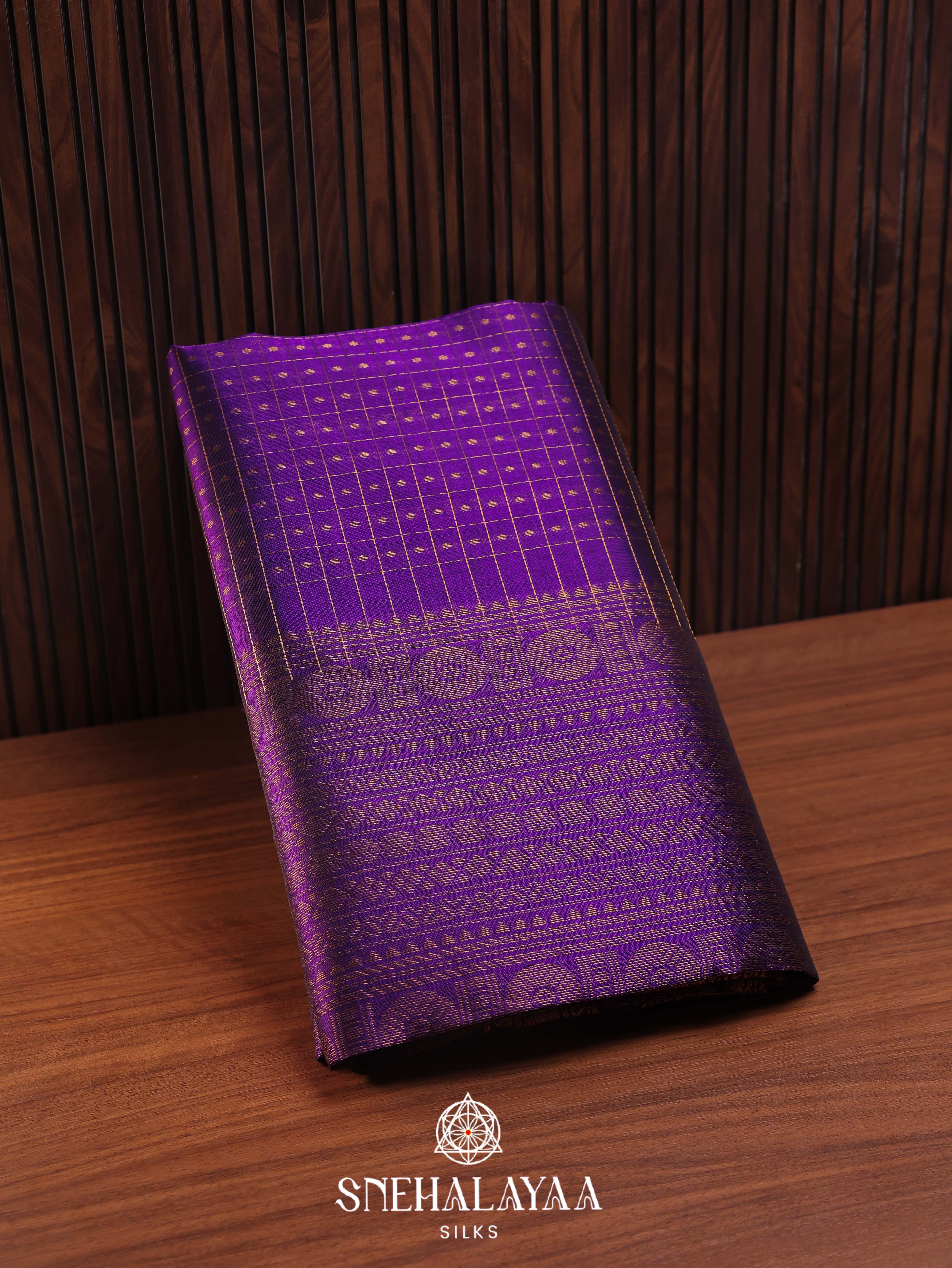 Purple Silk Cotton Saree