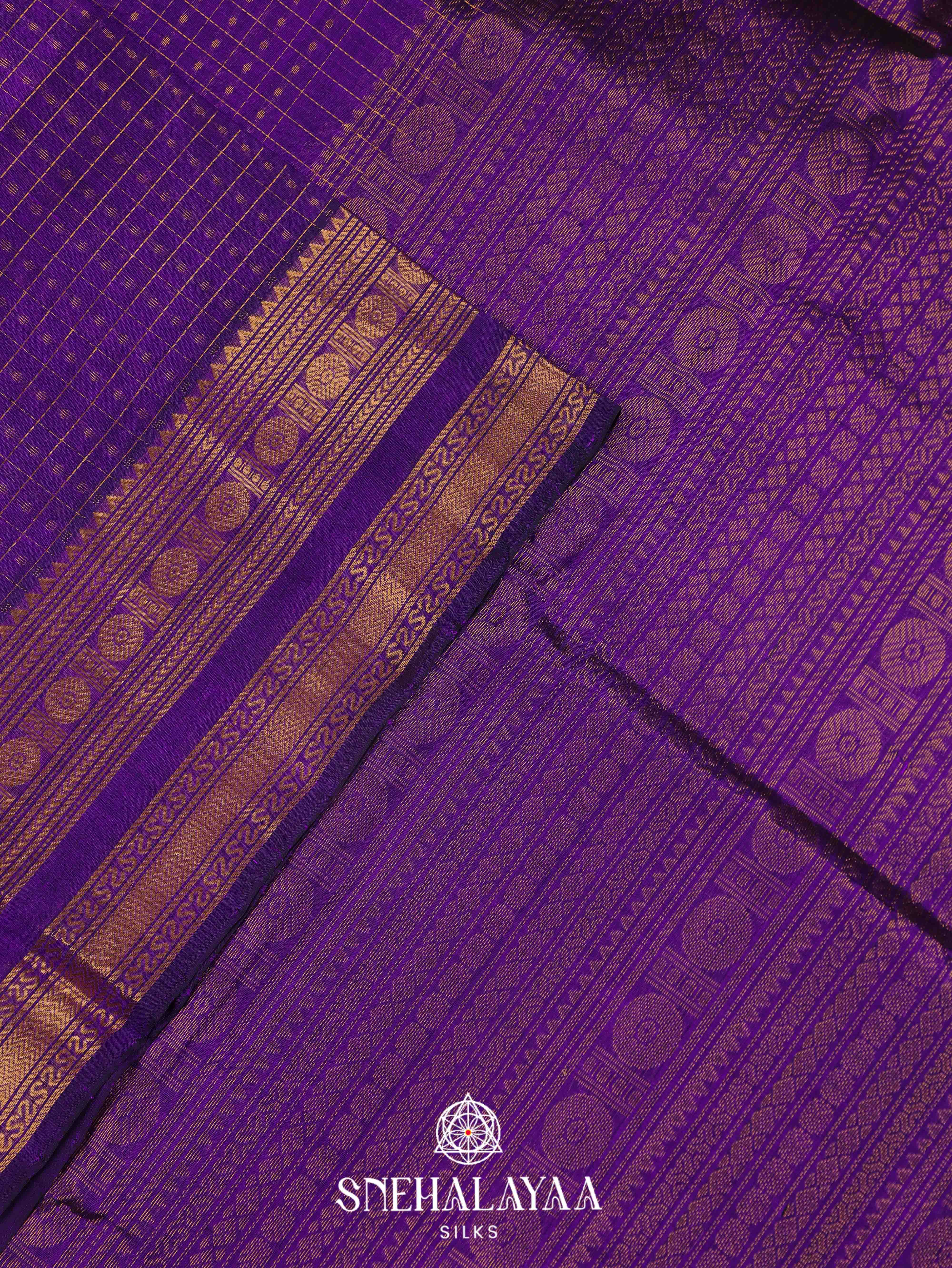 Purple Silk Cotton Saree