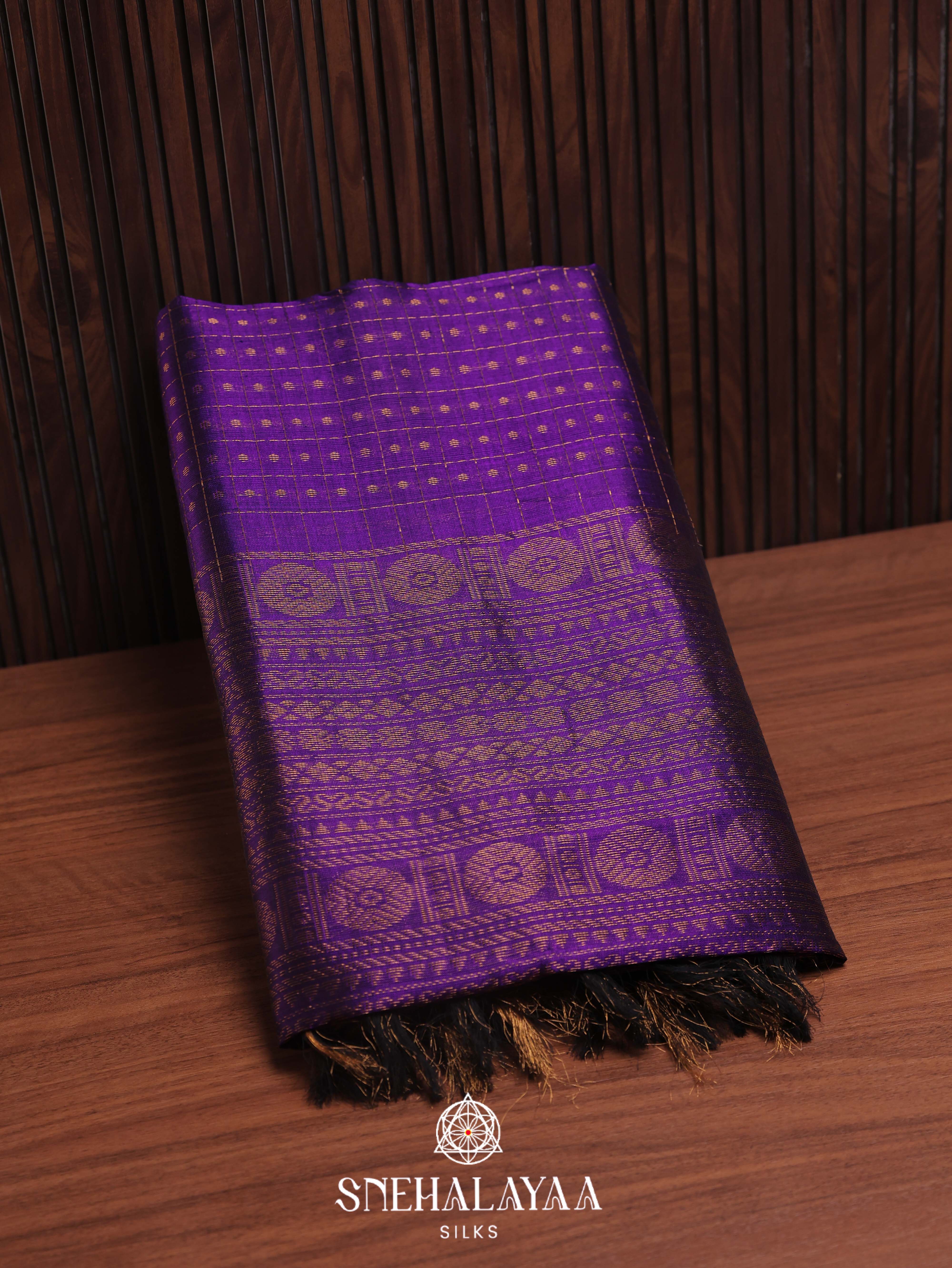 Violet Silk Cotton Saree