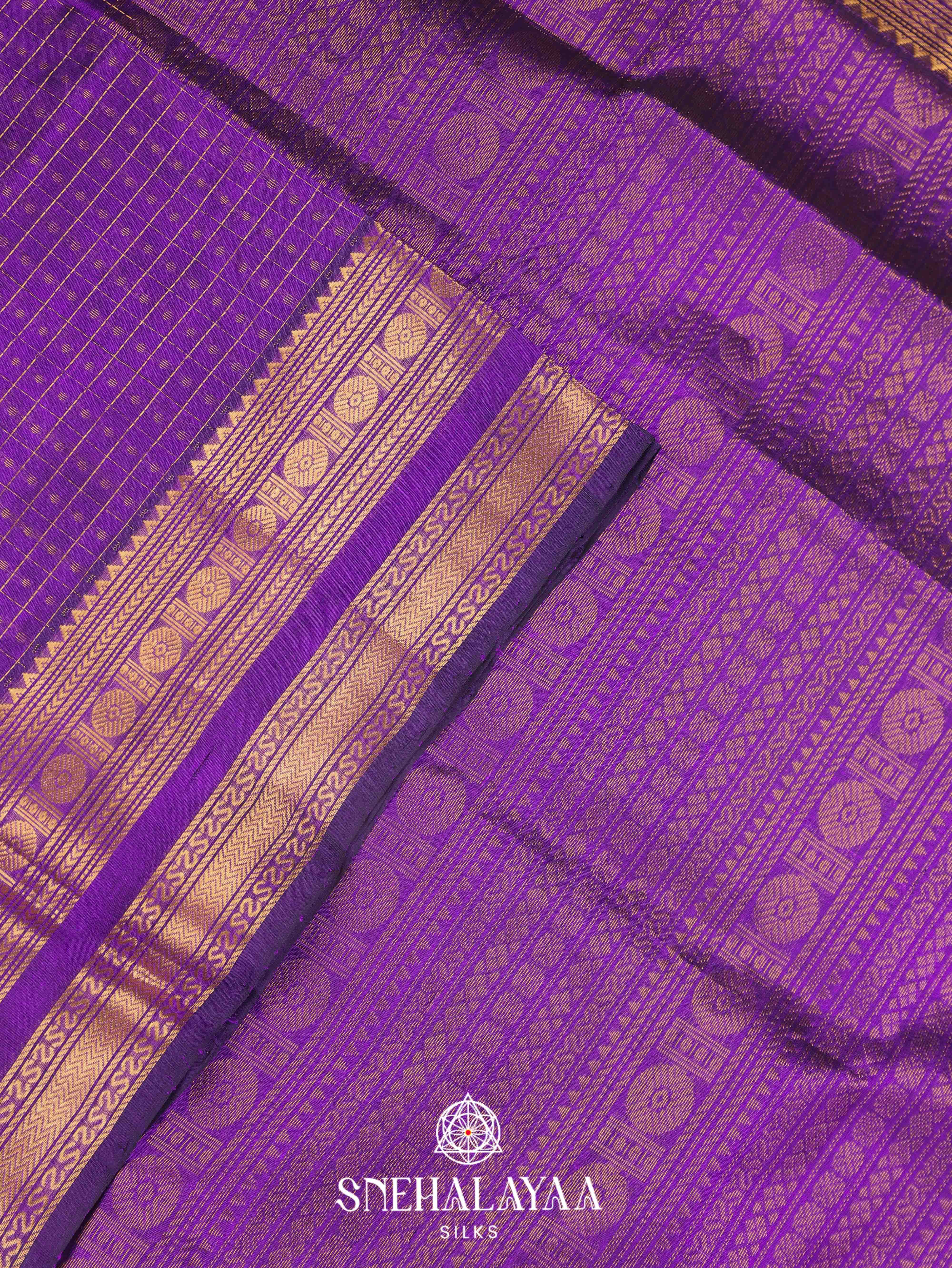 Violet Silk Cotton Saree