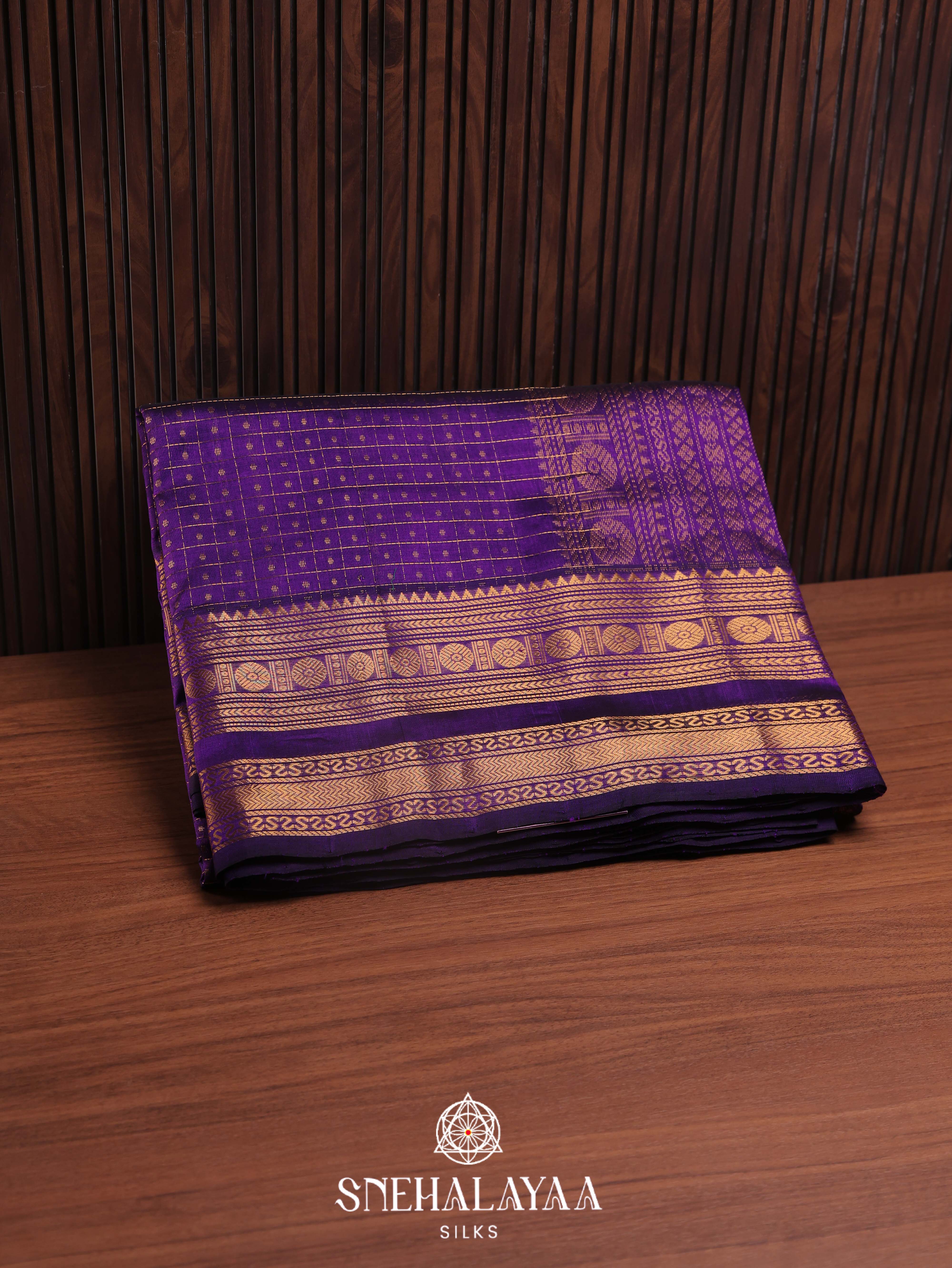 Violet Silk Cotton Saree