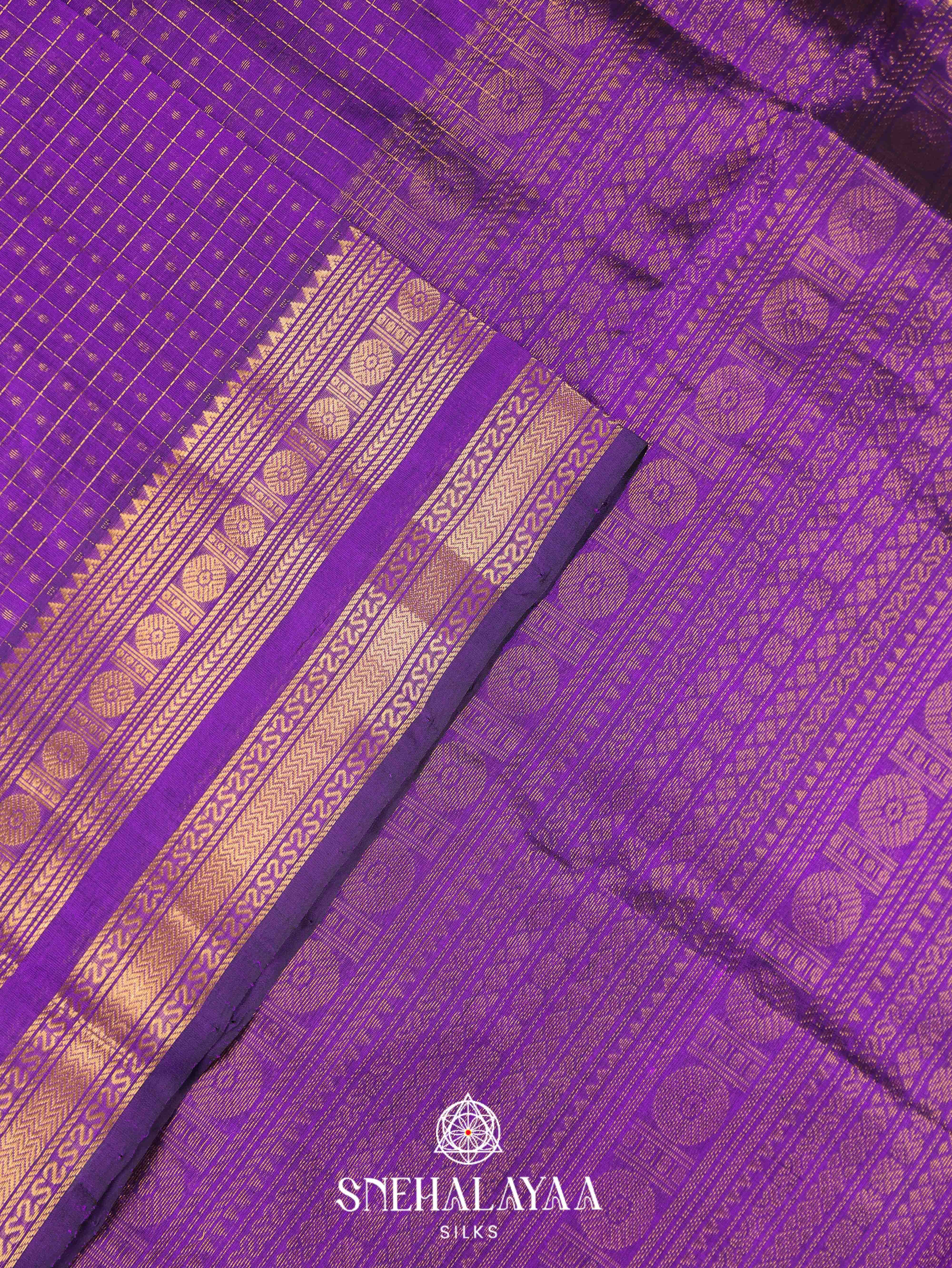 Violet Silk Cotton Saree