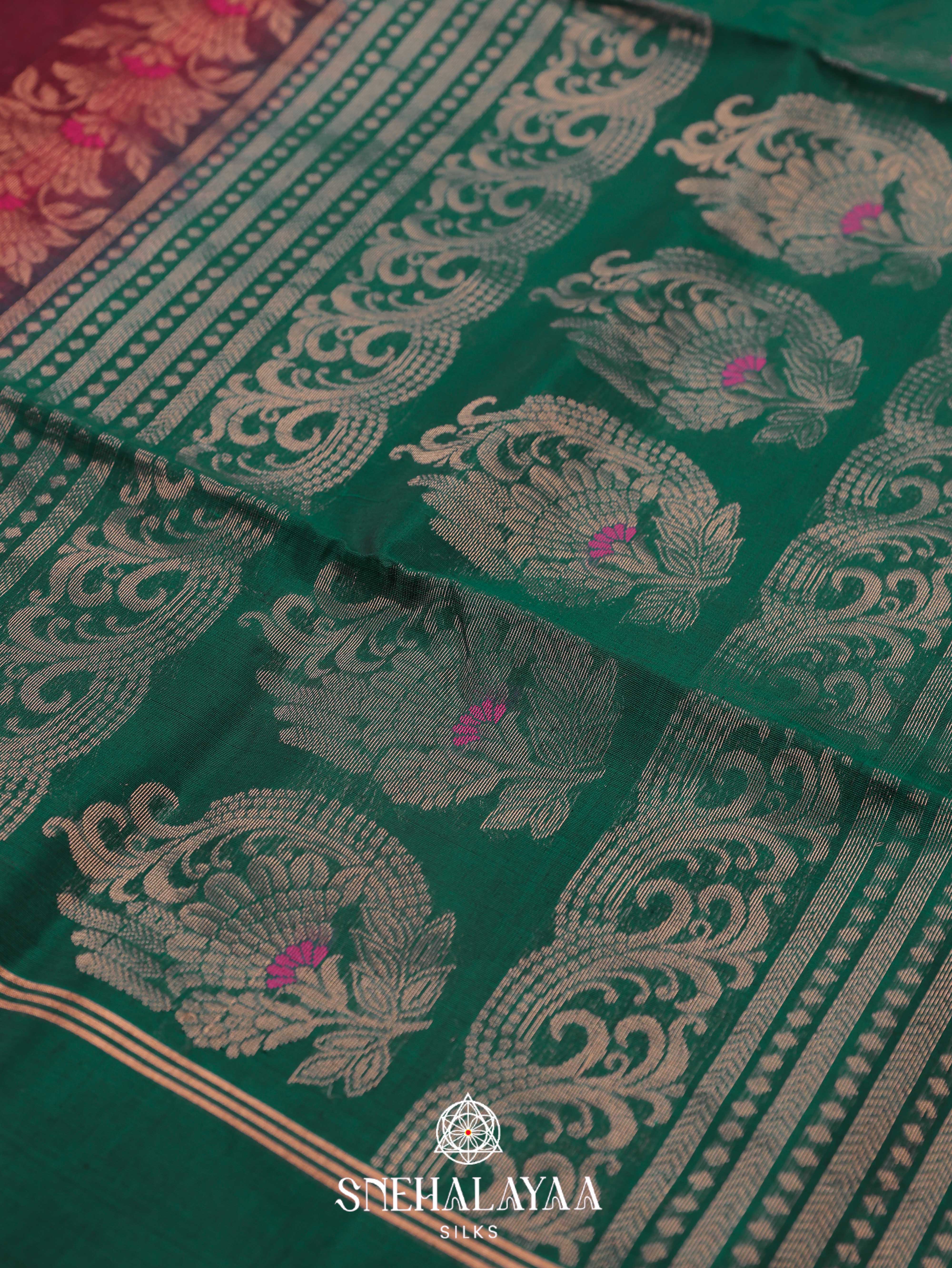 Maroon Silk Cotton Saree