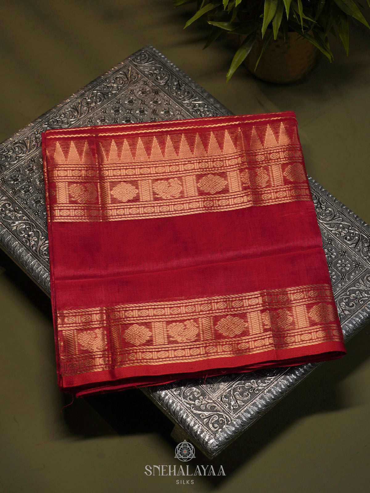 Red Kuppadam Silk Cotton