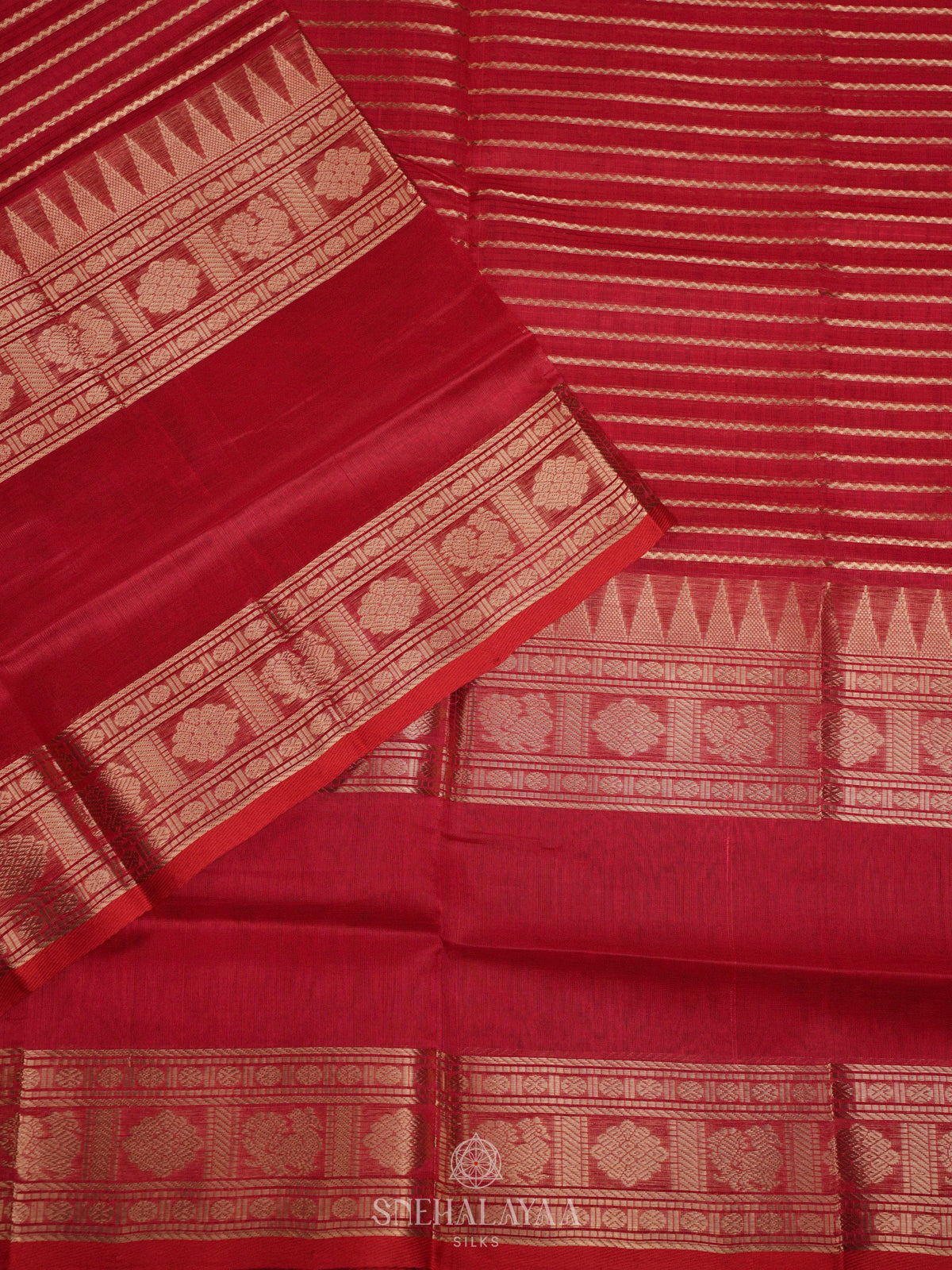 Red Kuppadam Silk Cotton