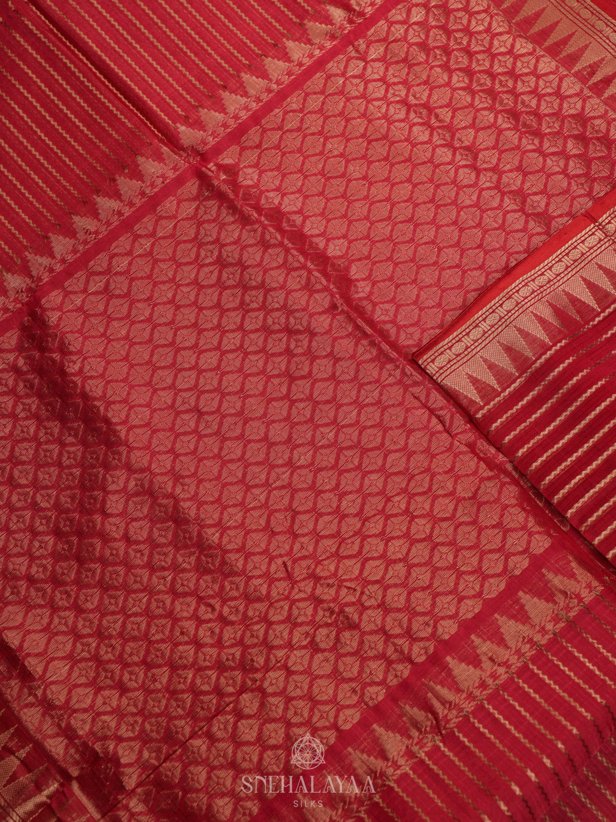 Red Kuppadam Silk Cotton