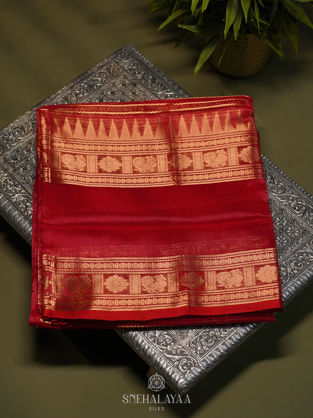 Red Kuppadam Silk Cotton