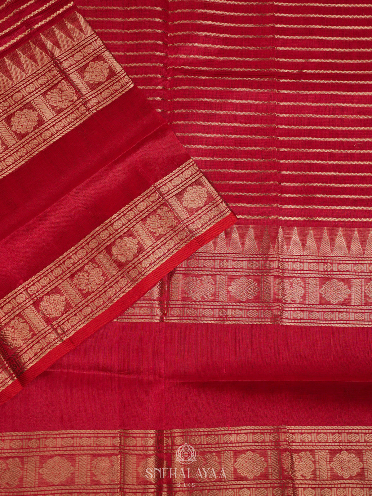 Red Kuppadam Silk Cotton