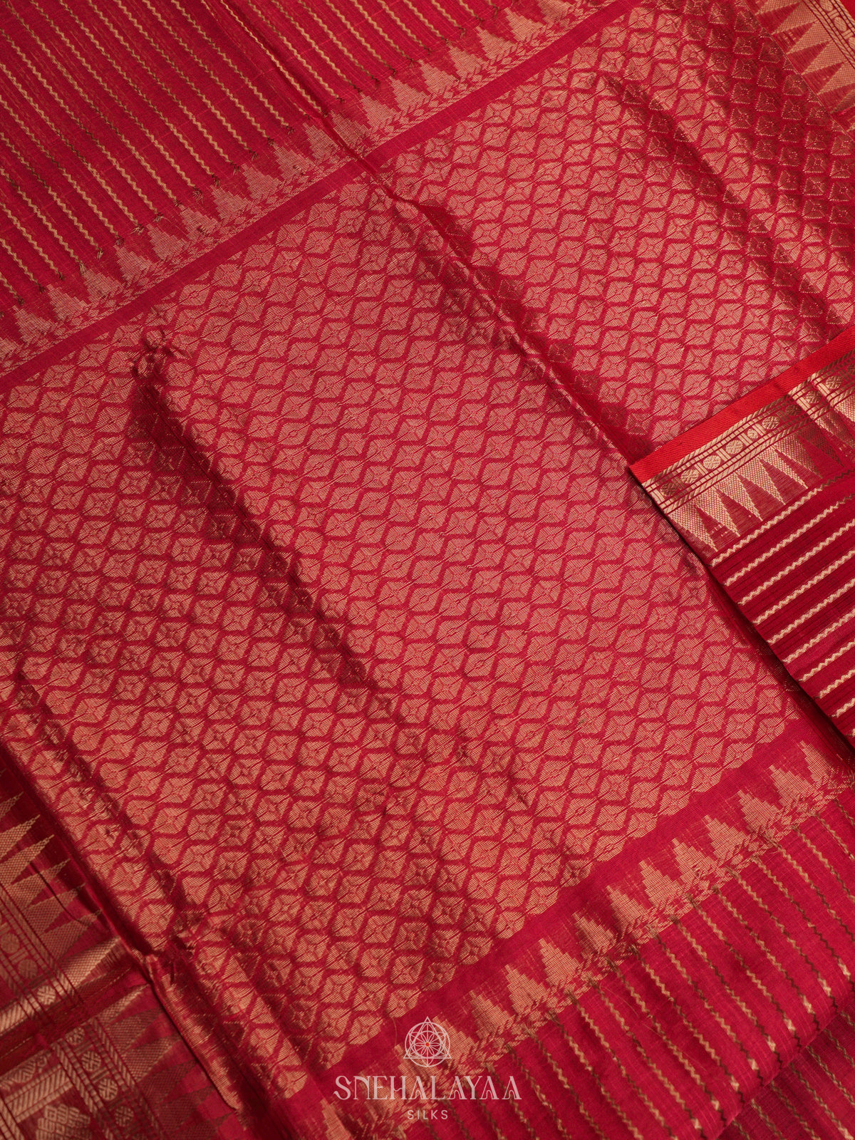 Red Kuppadam Silk Cotton