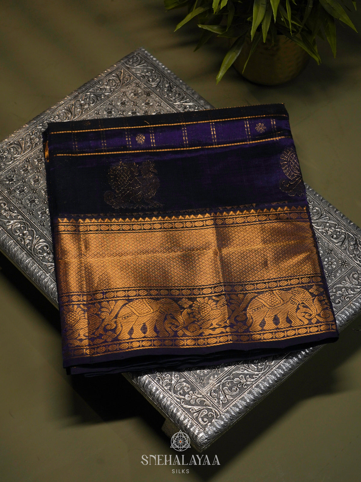 Purple Kuppadam Silk Cotton