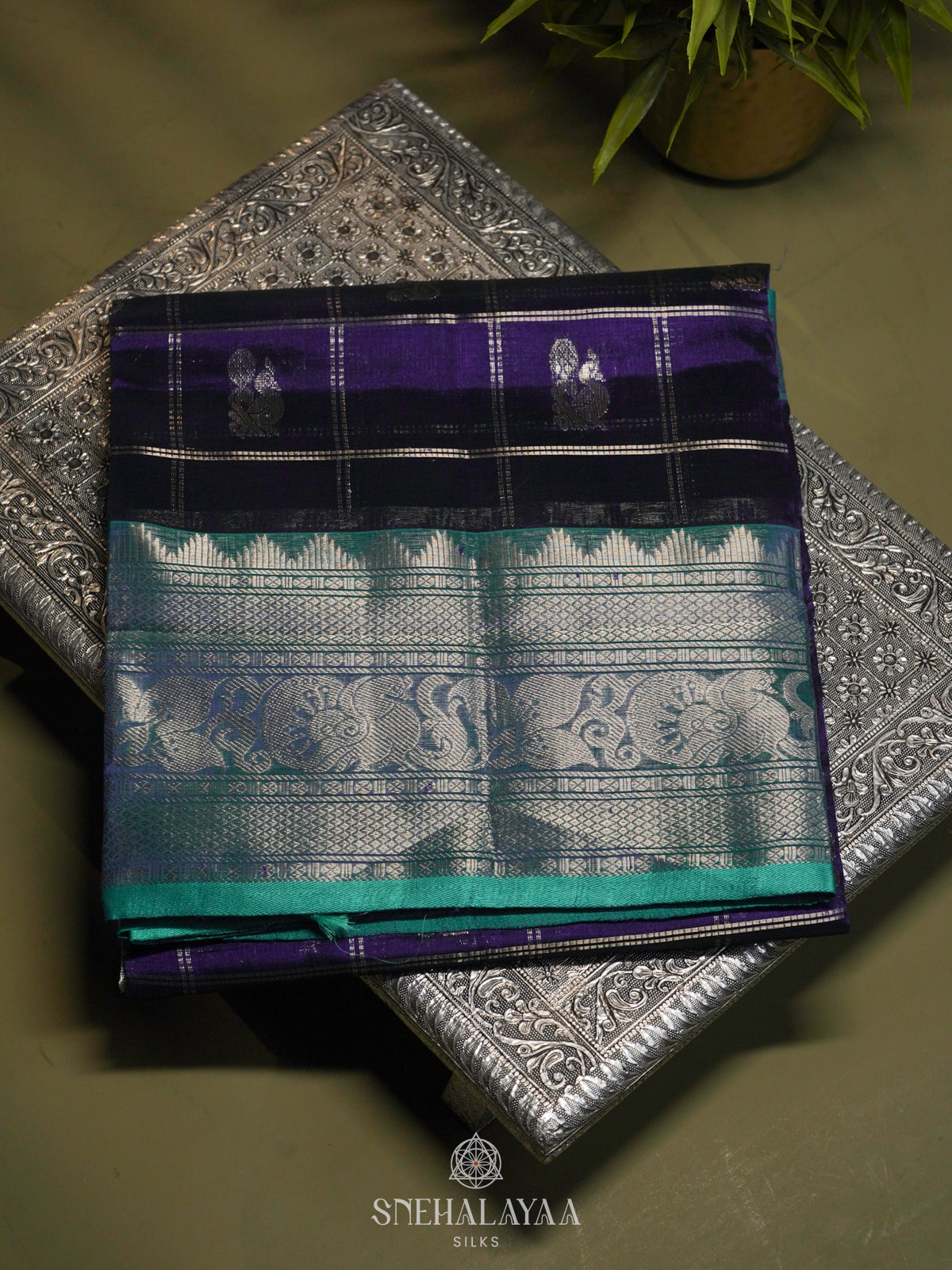Purple Kuppadam Silk Cotton
