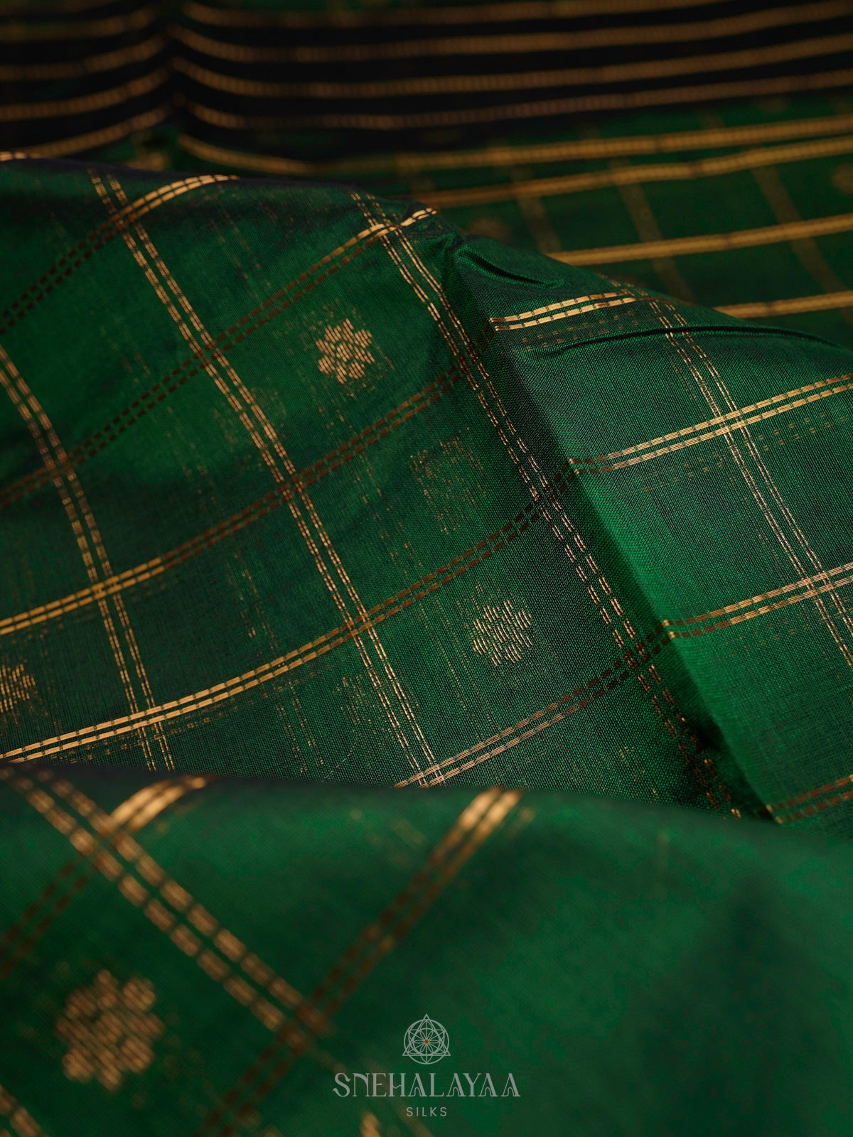 Emerald Green Kuppadam Silk Cotton