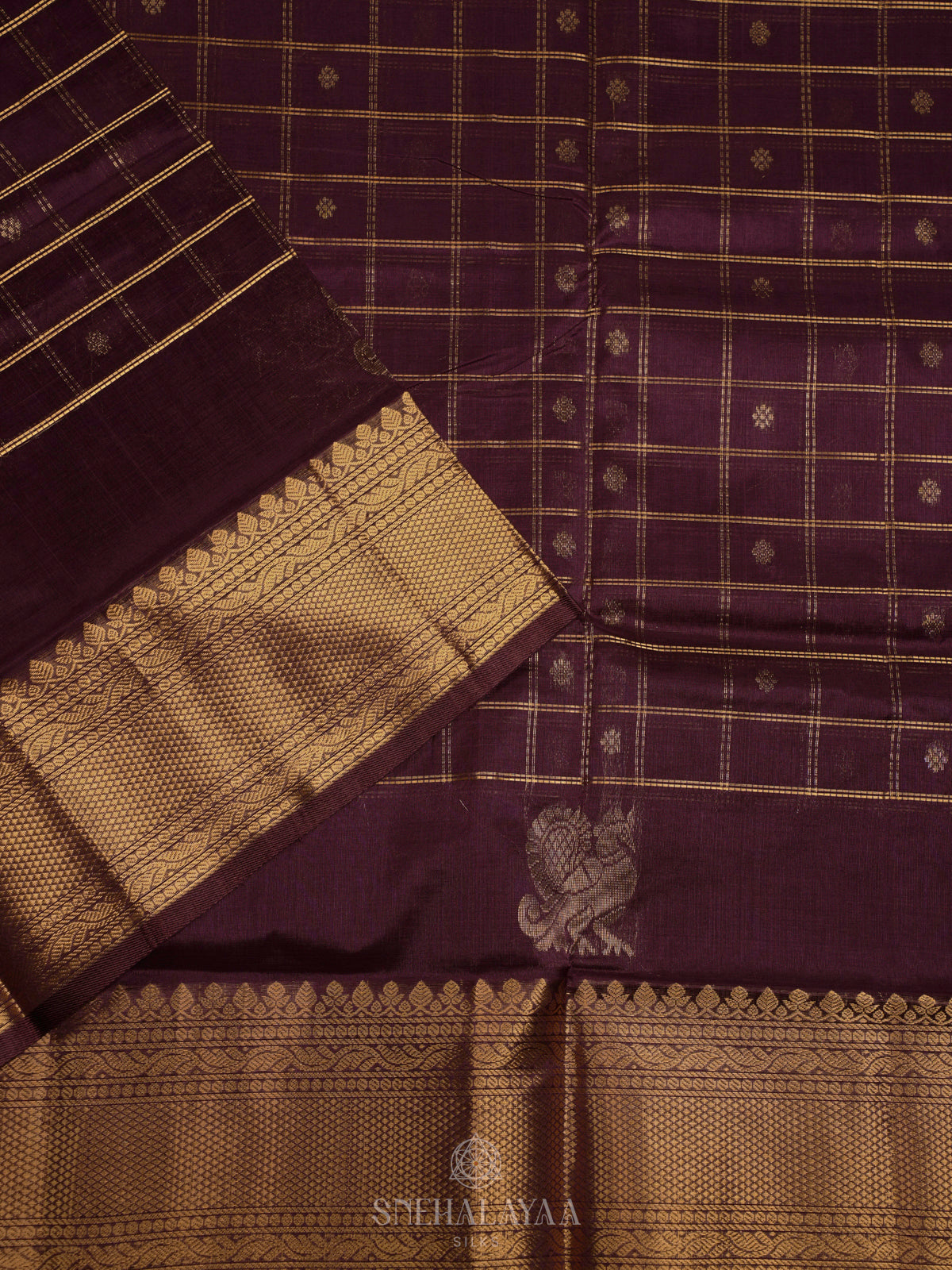 Coffee Brown Kuppadam Silk Cotton