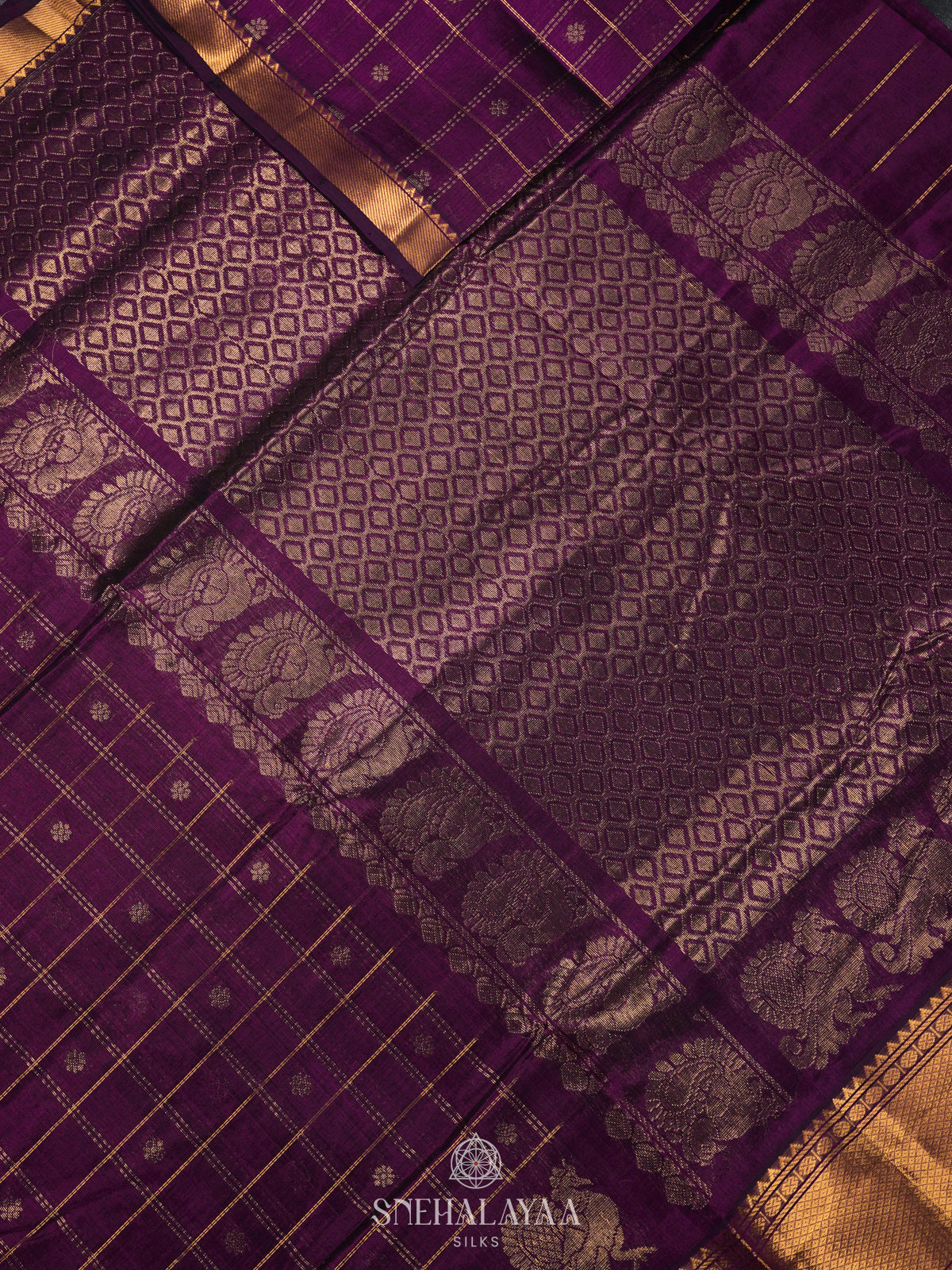 Magenta Kuppadam Silk Cotton