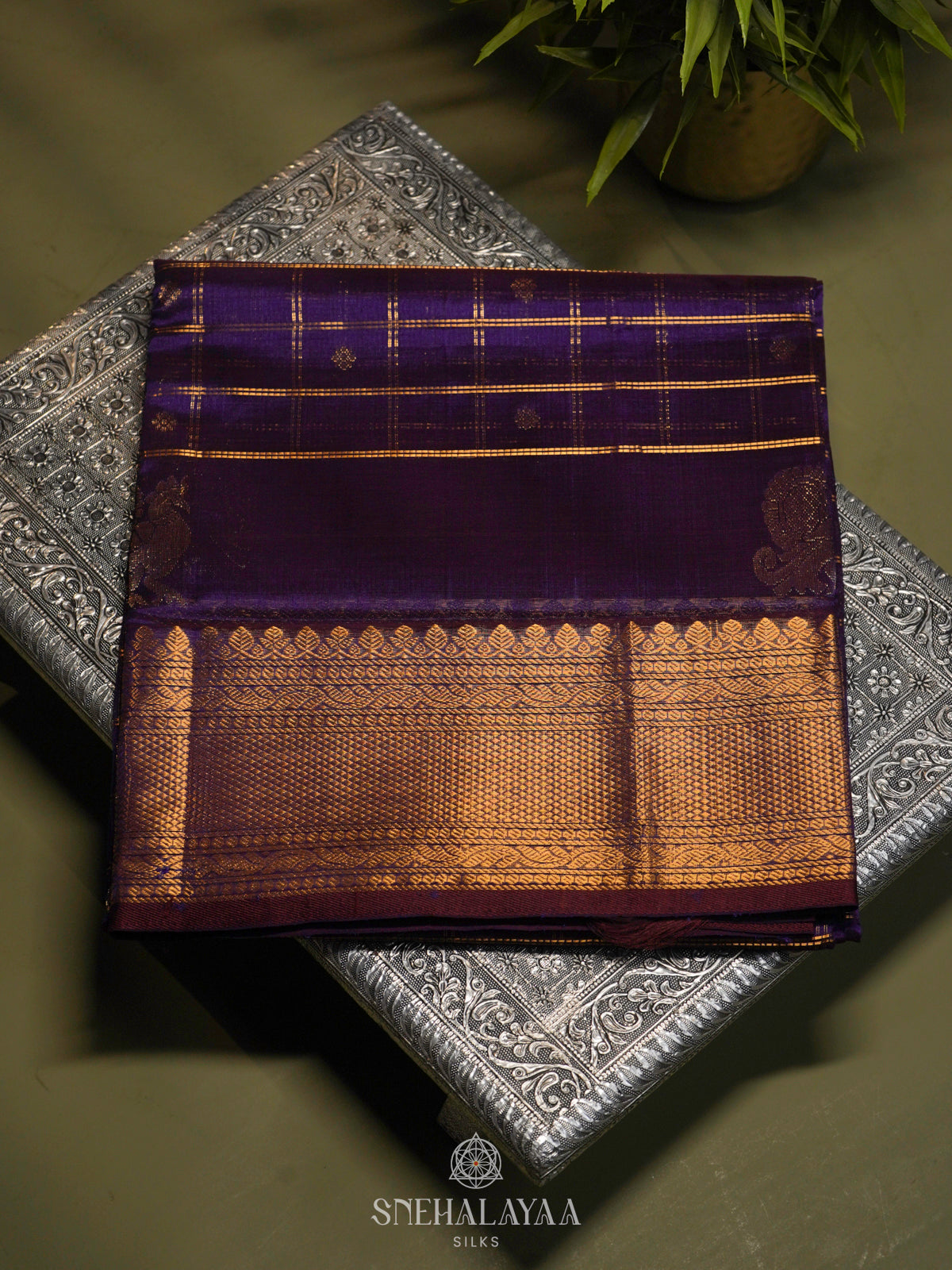 Purple Kuppadam Silk Cotton