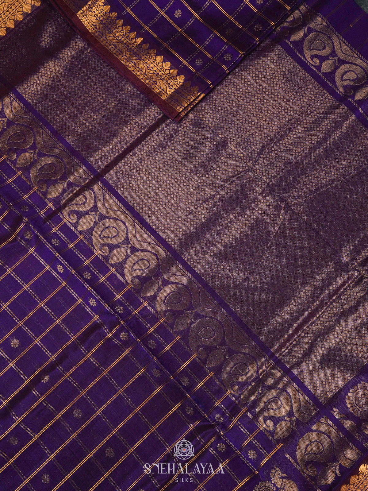Purple Kuppadam Silk Cotton