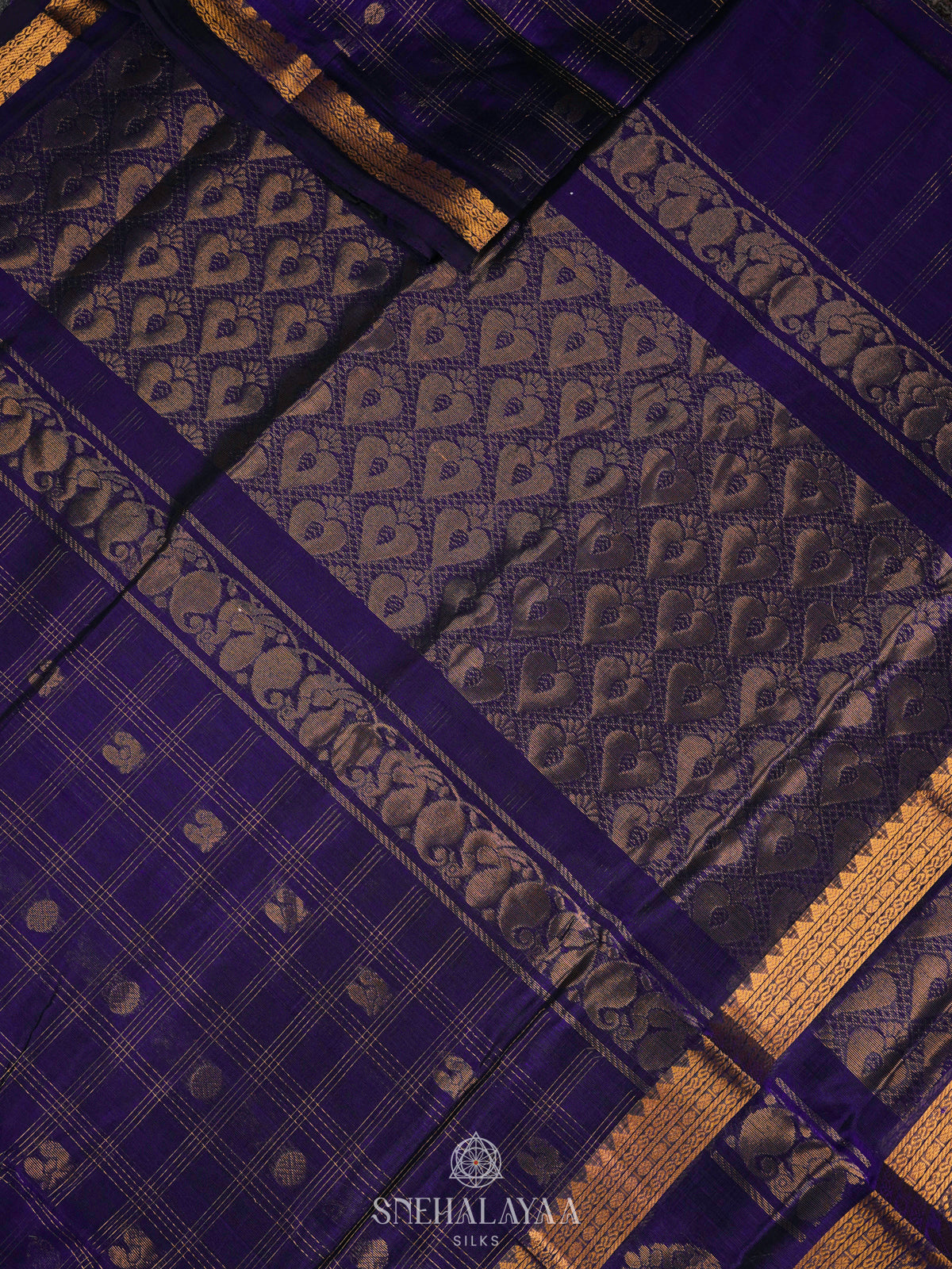Purple Kuppadam Silk Cotton