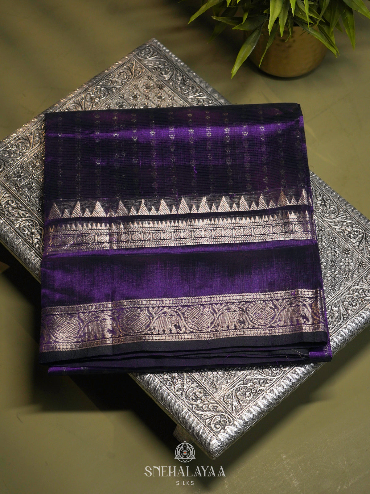 Purple Kuppadam Silk Cotton