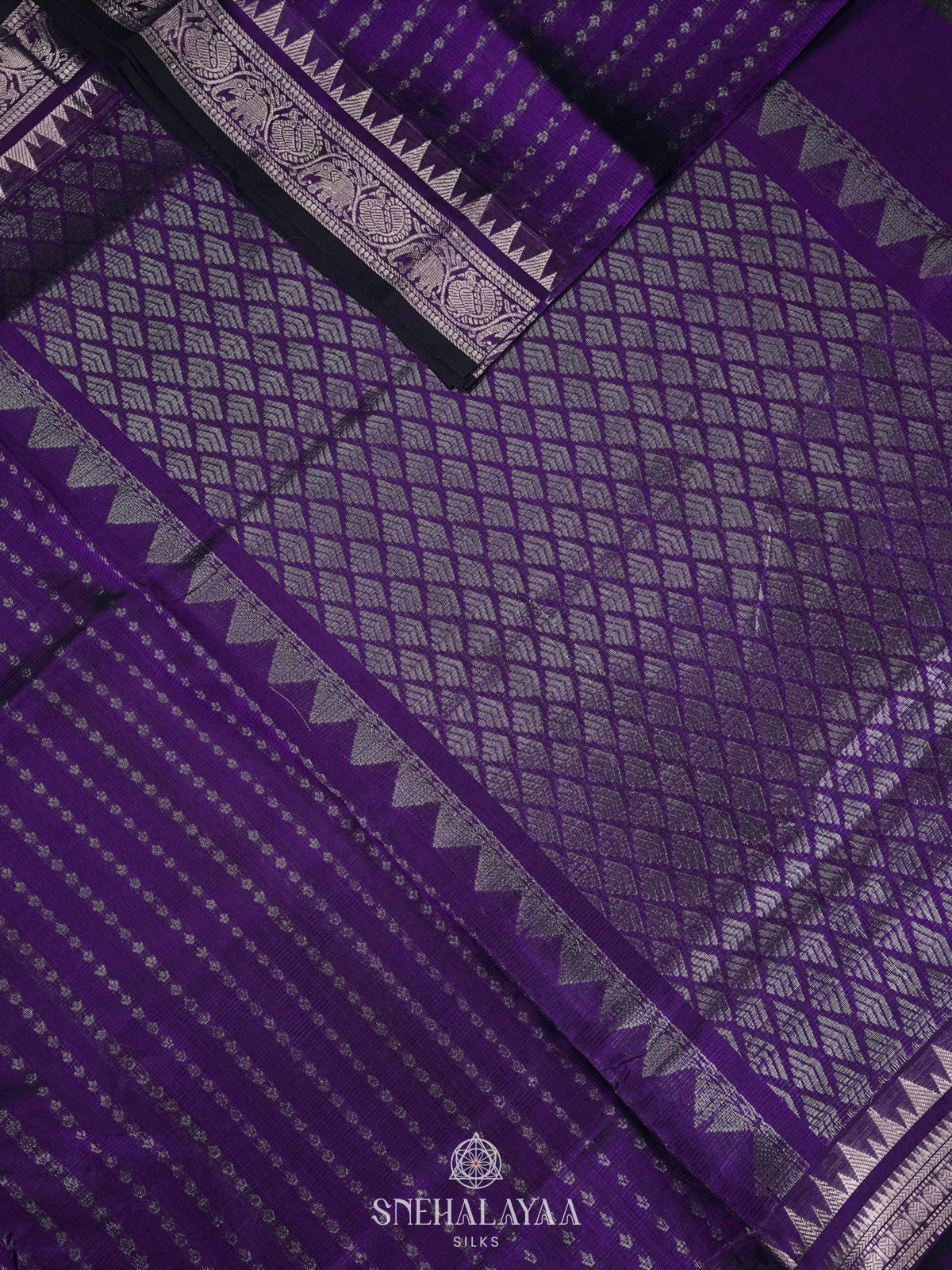 Purple Kuppadam Silk Cotton