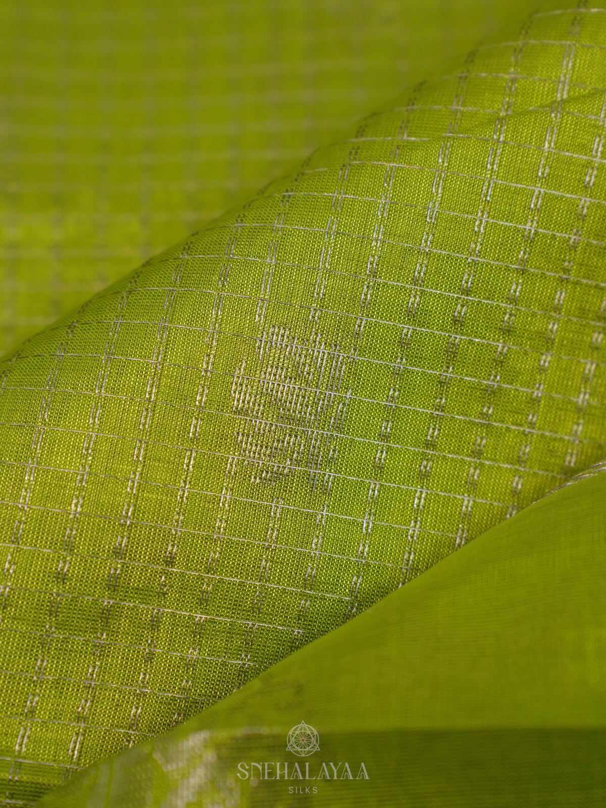 Lime Green Kuppadam Silk Cotton