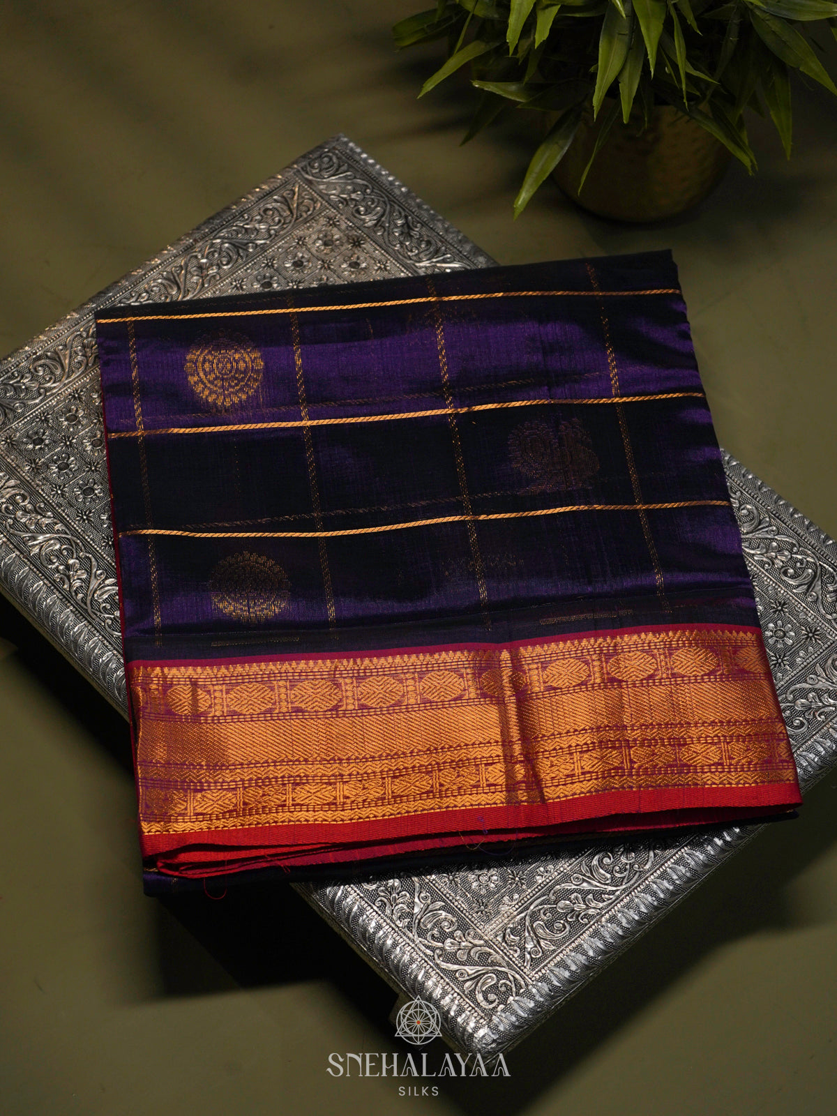 Purple Kuppadam Silk Cotton