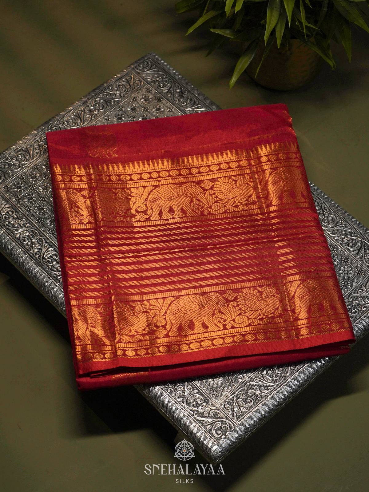 Red Kuppadam Silk Cotton