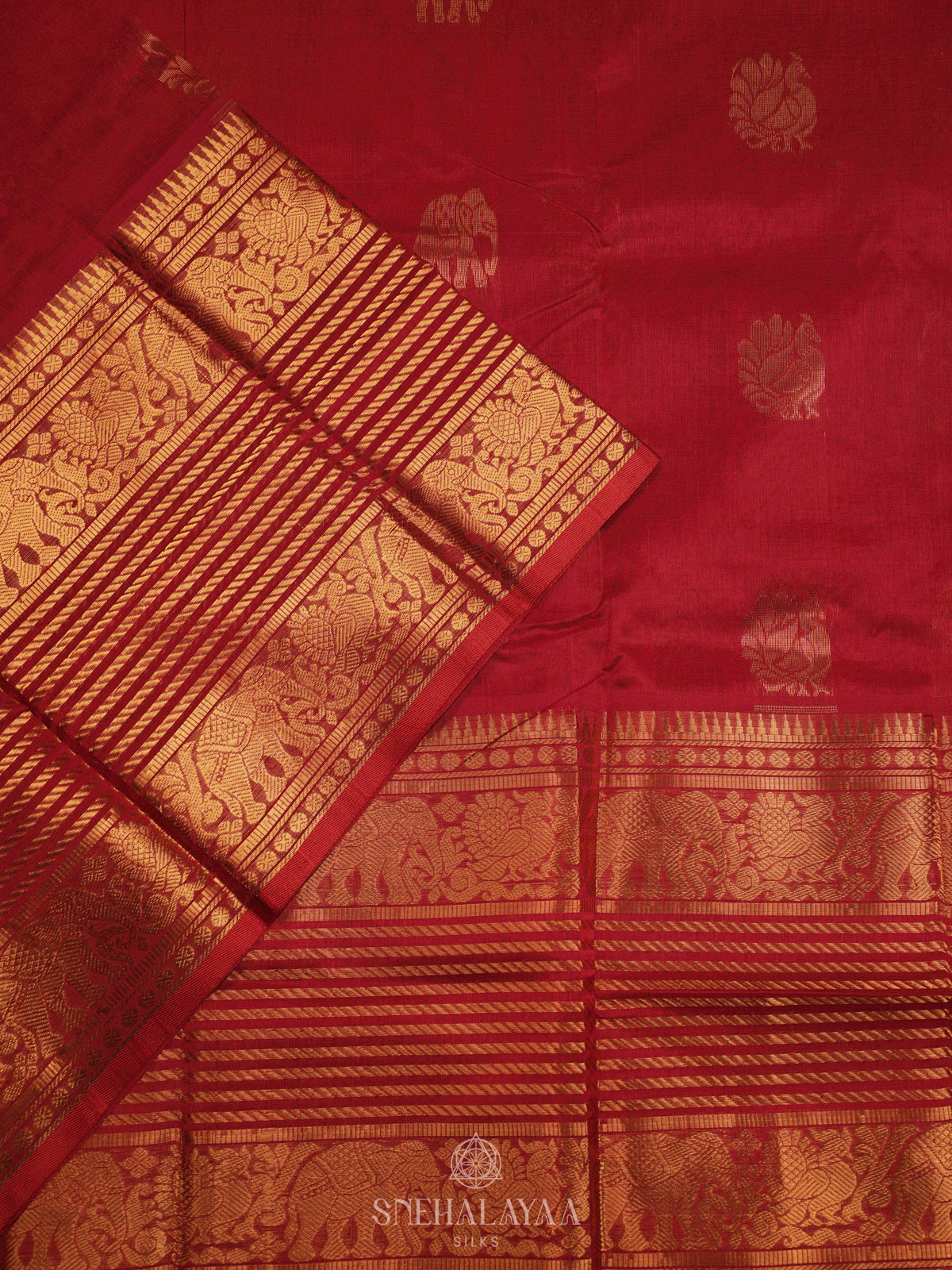 Red Kuppadam Silk Cotton