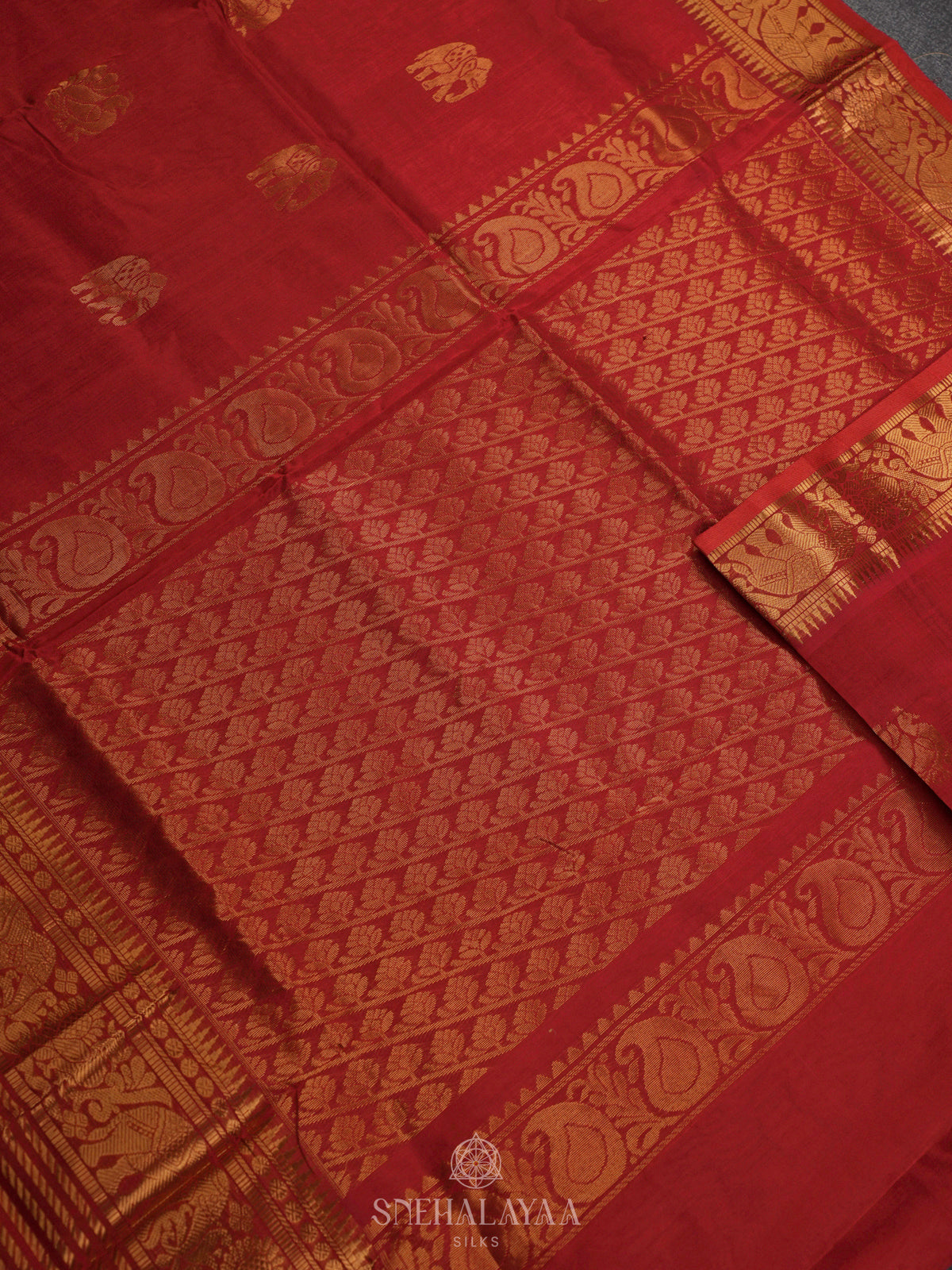 Red Kuppadam Silk Cotton