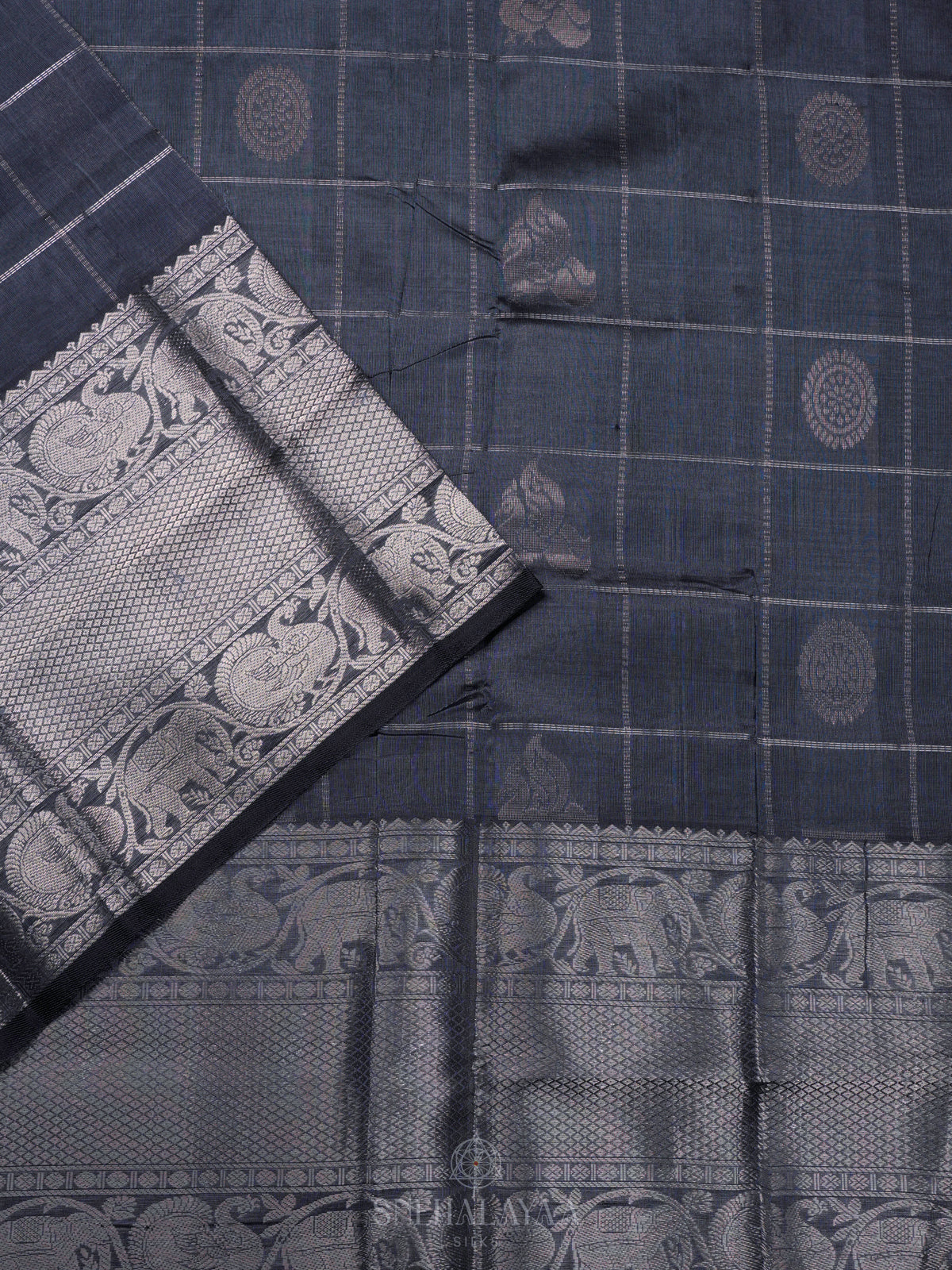 Grey Kuppadam Silk Cotton