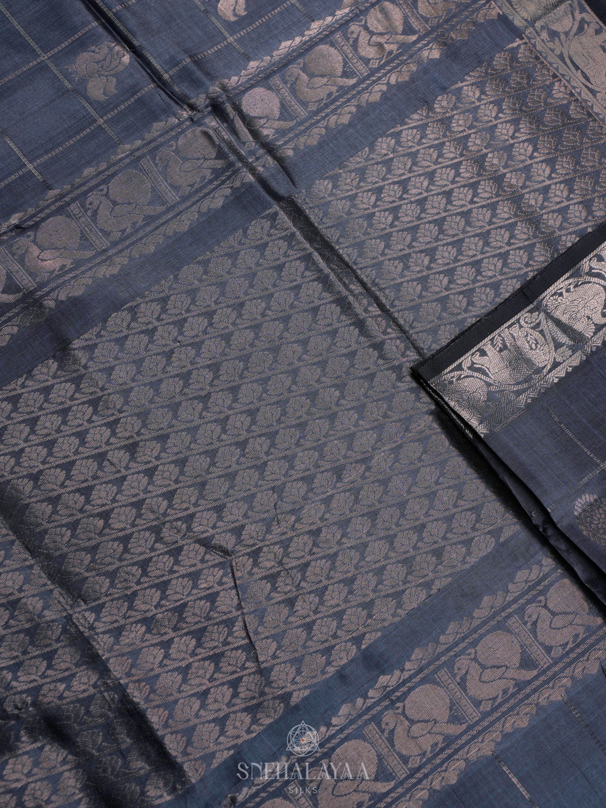 Grey Kuppadam Silk Cotton