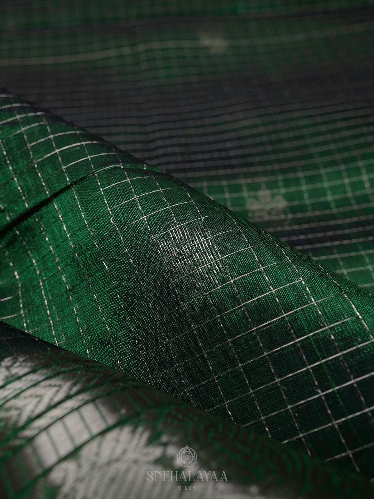 Forest Green Kuppadam Silk Cotton