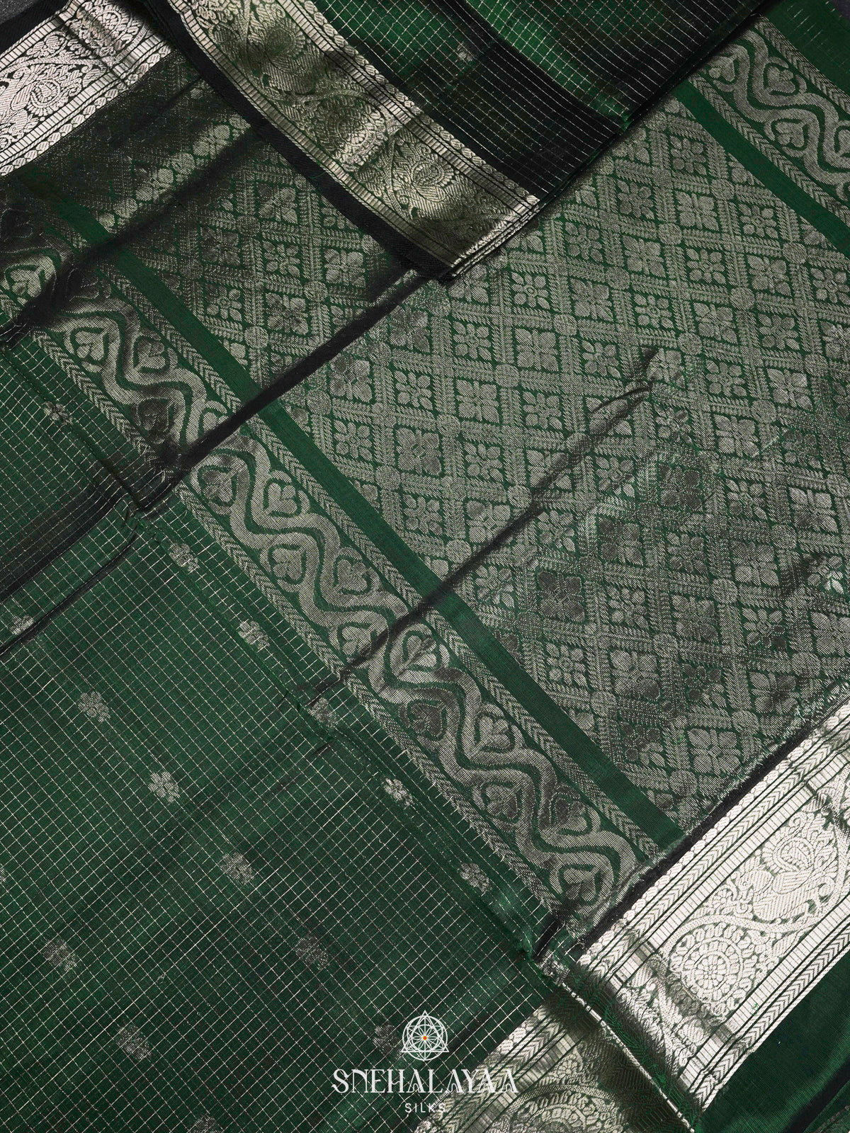 Forest Green Kuppadam Silk Cotton