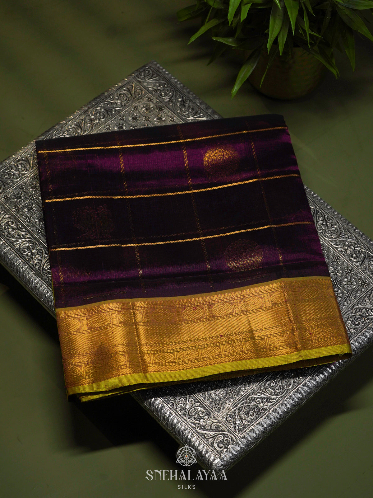 Purple Kuppadam Silk Cotton