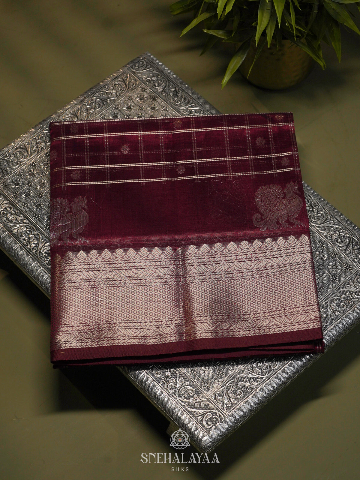 Maroon Kuppadam Silk Cotton