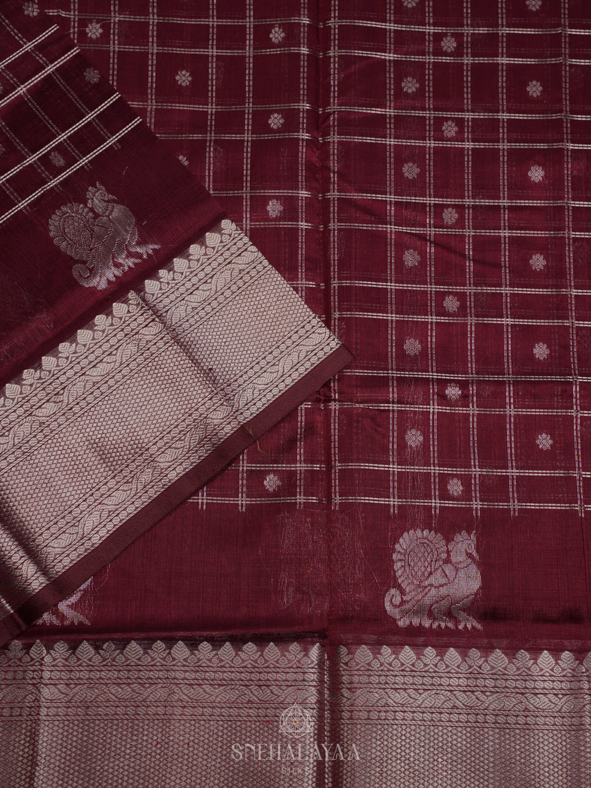 Maroon Kuppadam Silk Cotton