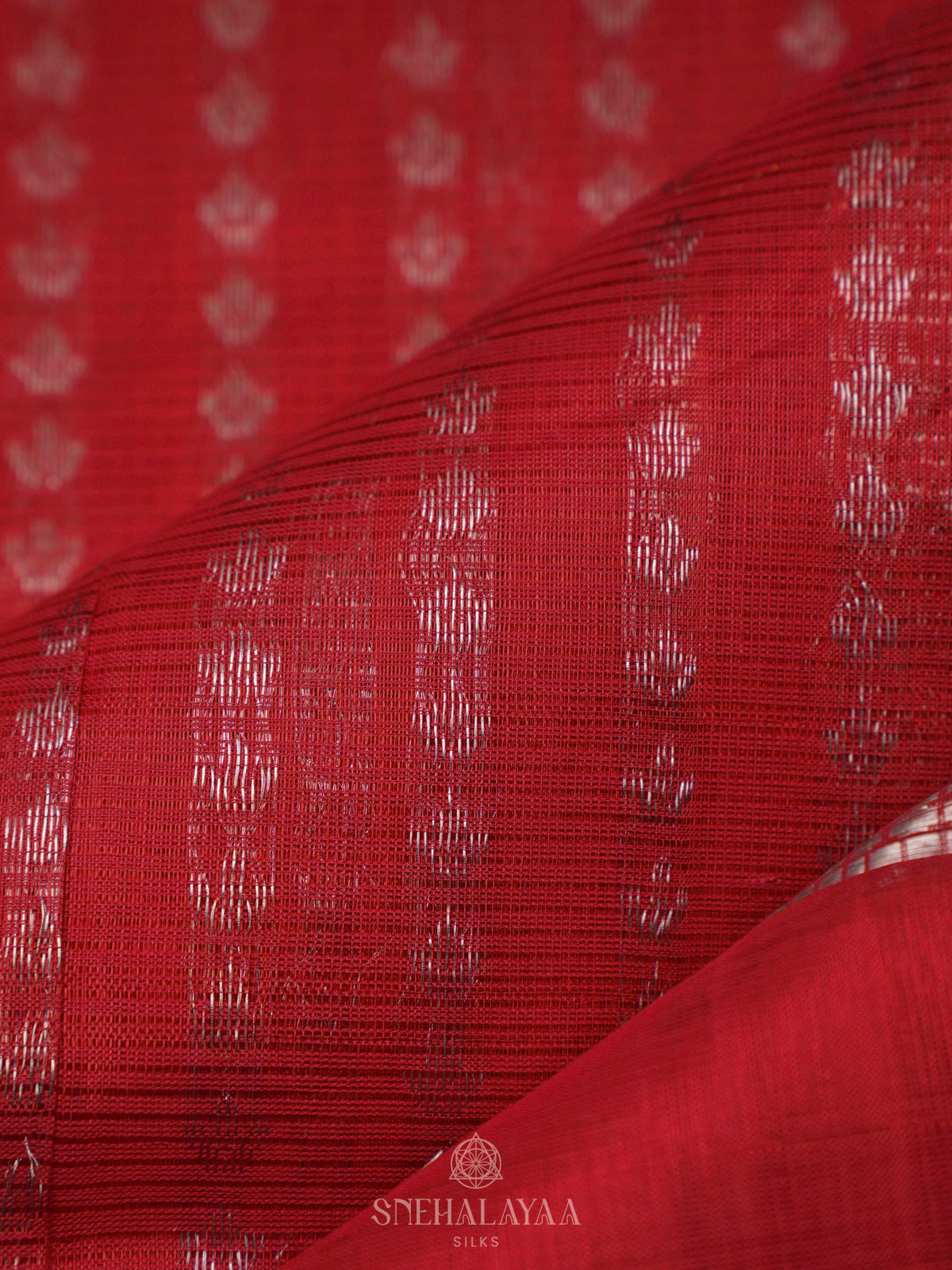 Ruby Red Kuppadam Silk Cotton