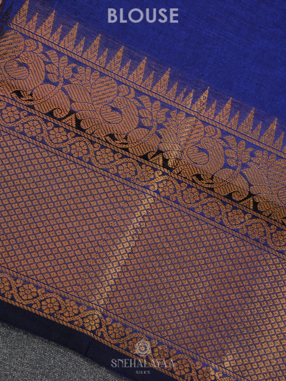 Navy Blue Kuppadam Silk Cotton