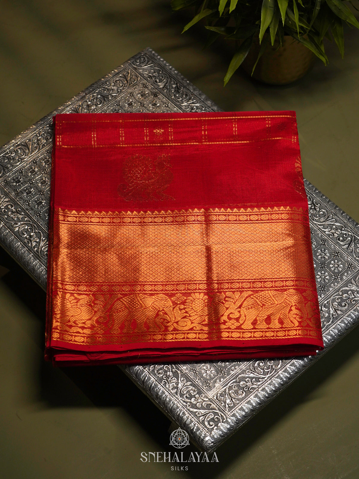 Red Kuppadam Silk Cotton