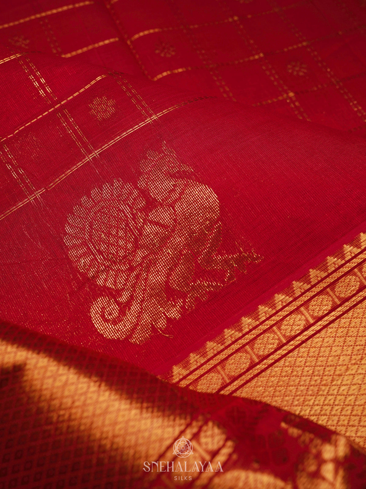 Red Kuppadam Silk Cotton