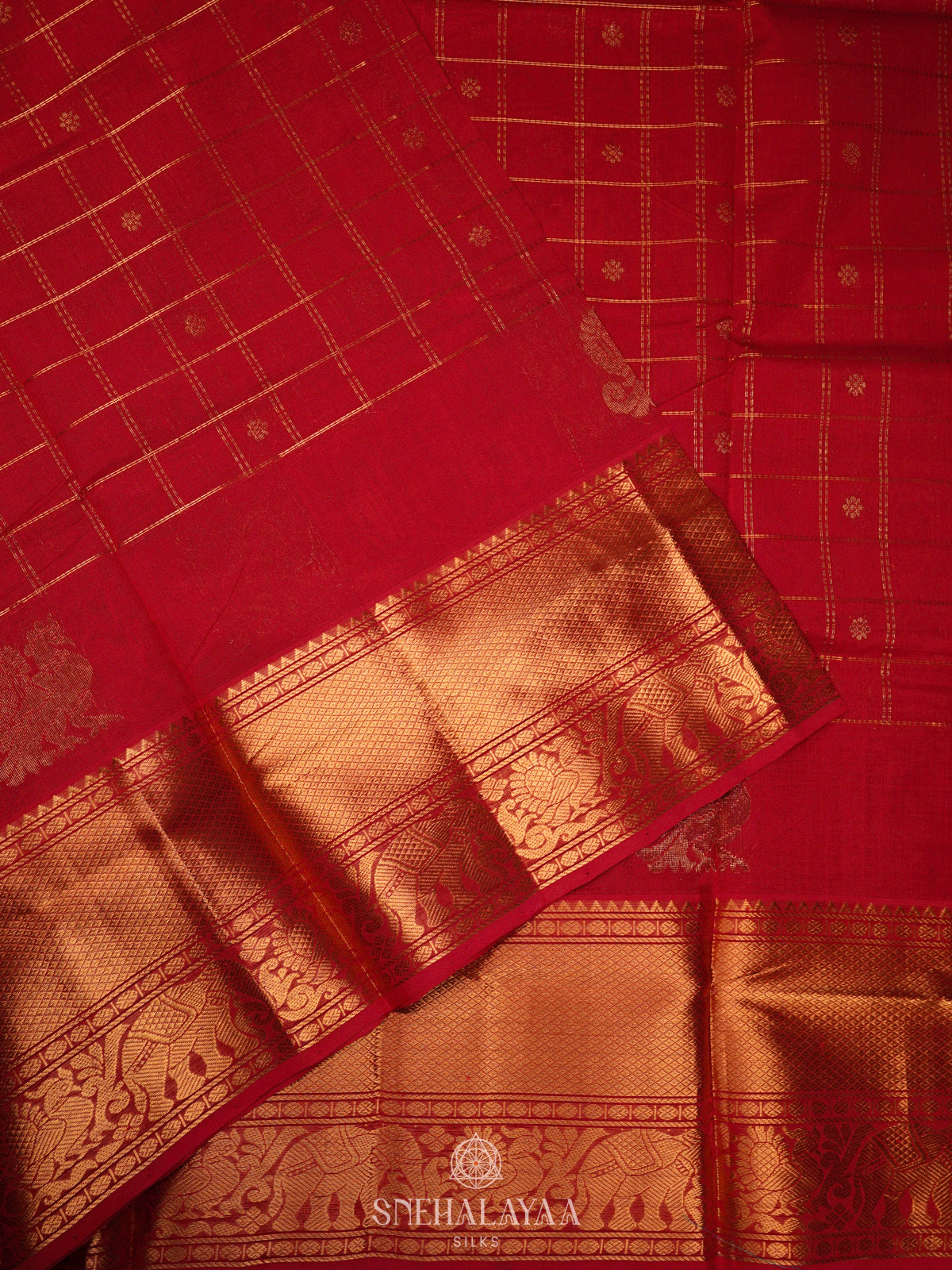 Red Kuppadam Silk Cotton