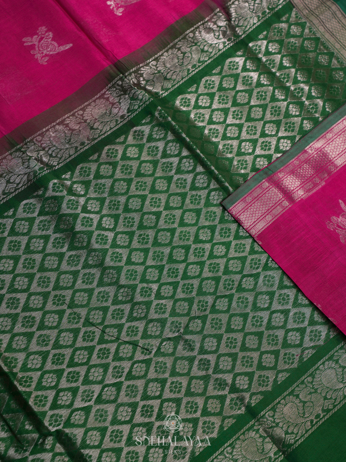 Pink Kuppadam Silk Cotton