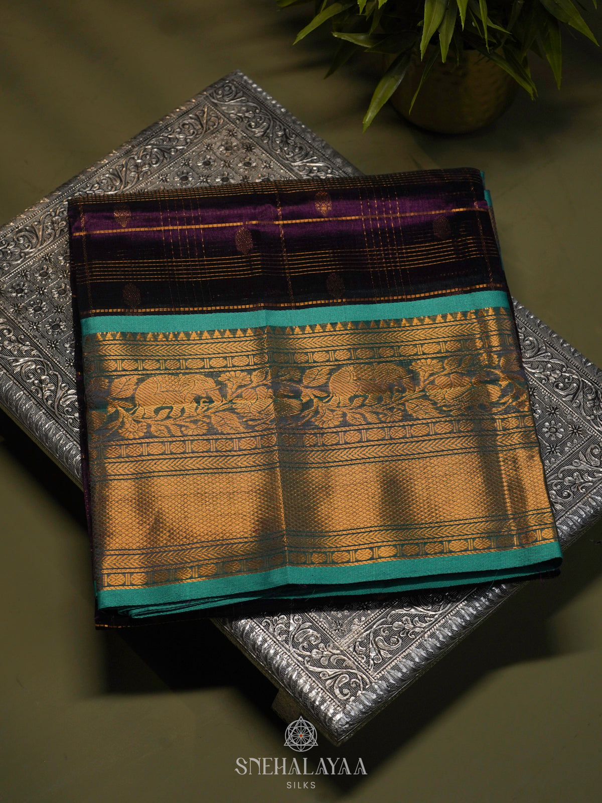 Purple Kuppadam Silk Cotton