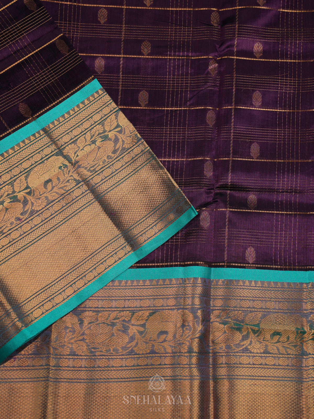 Purple Kuppadam Silk Cotton